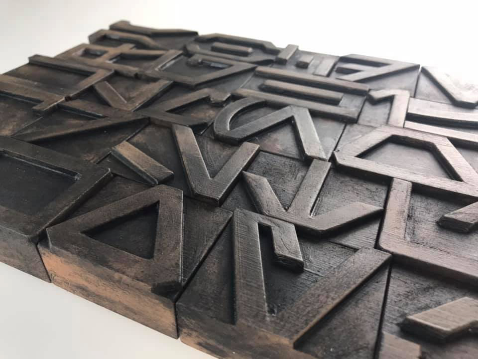 3D printed faux letterpress.