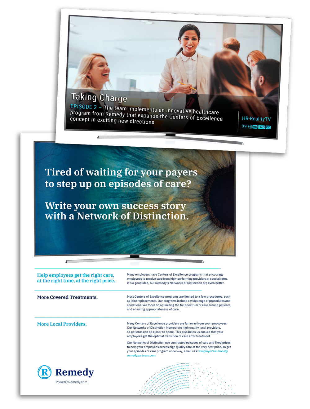 Remedy Direct Mail Campaign – Healthcare marketing campaign targeting managed care organizations (MCOs), designed by John Milano - A Designer's Touch.