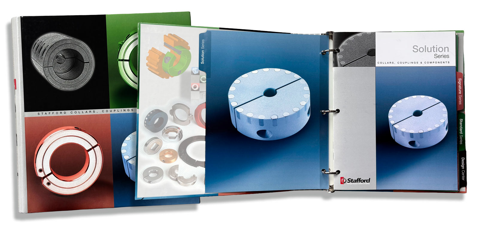 Stafford Manufacturing Binder Design – Custom corporate binder designed to organize and showcase multiple product catalogs and pricing sheets, created by John Milano - A Designer's Touch.