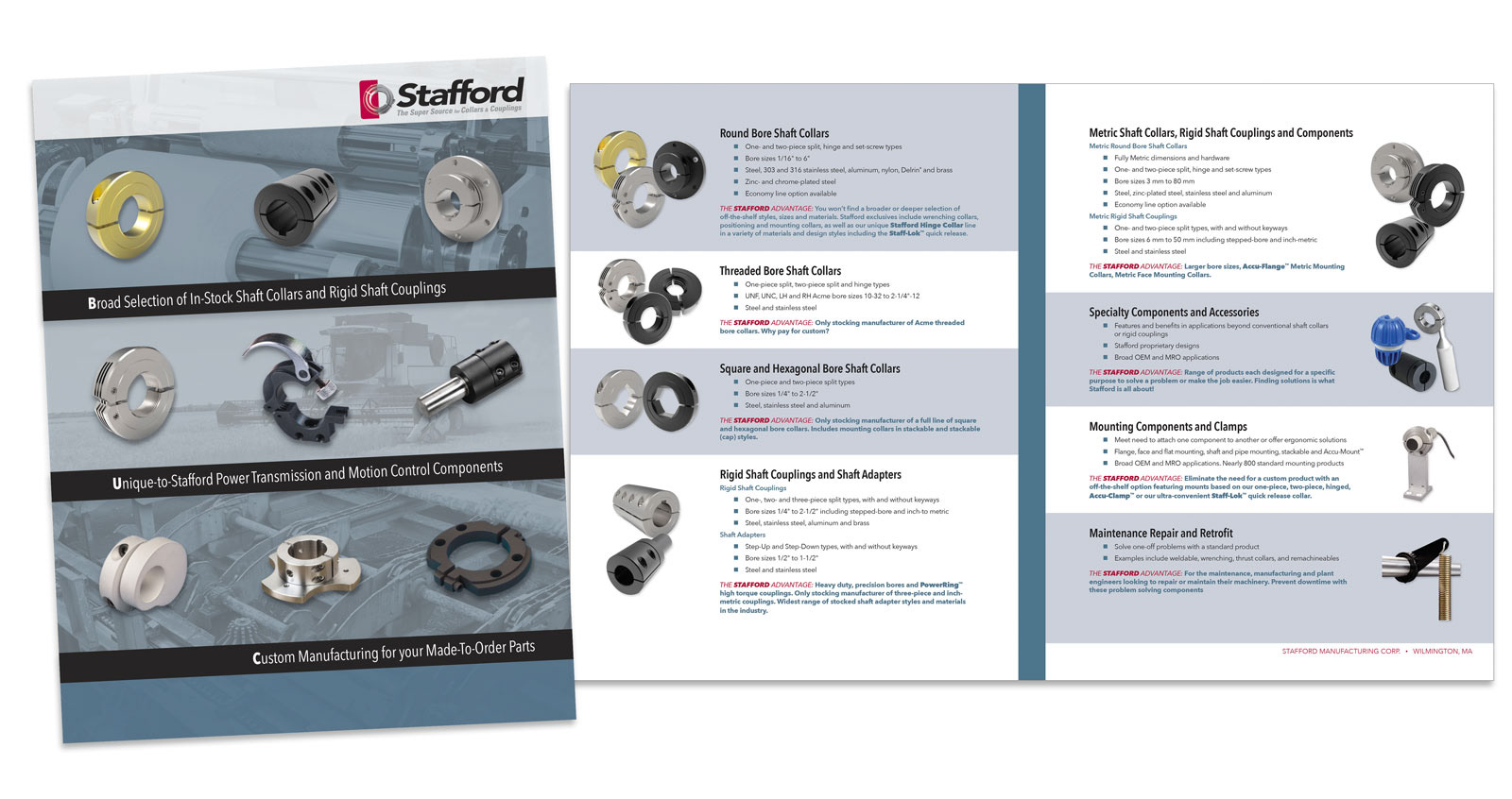 Stafford Manufacturing OEM Corporate Overview Brochure – Custom corporate brochure design highlighting the features, benefits, and capabilities of the company's product line, created by John Milano - A Designer's Touch.