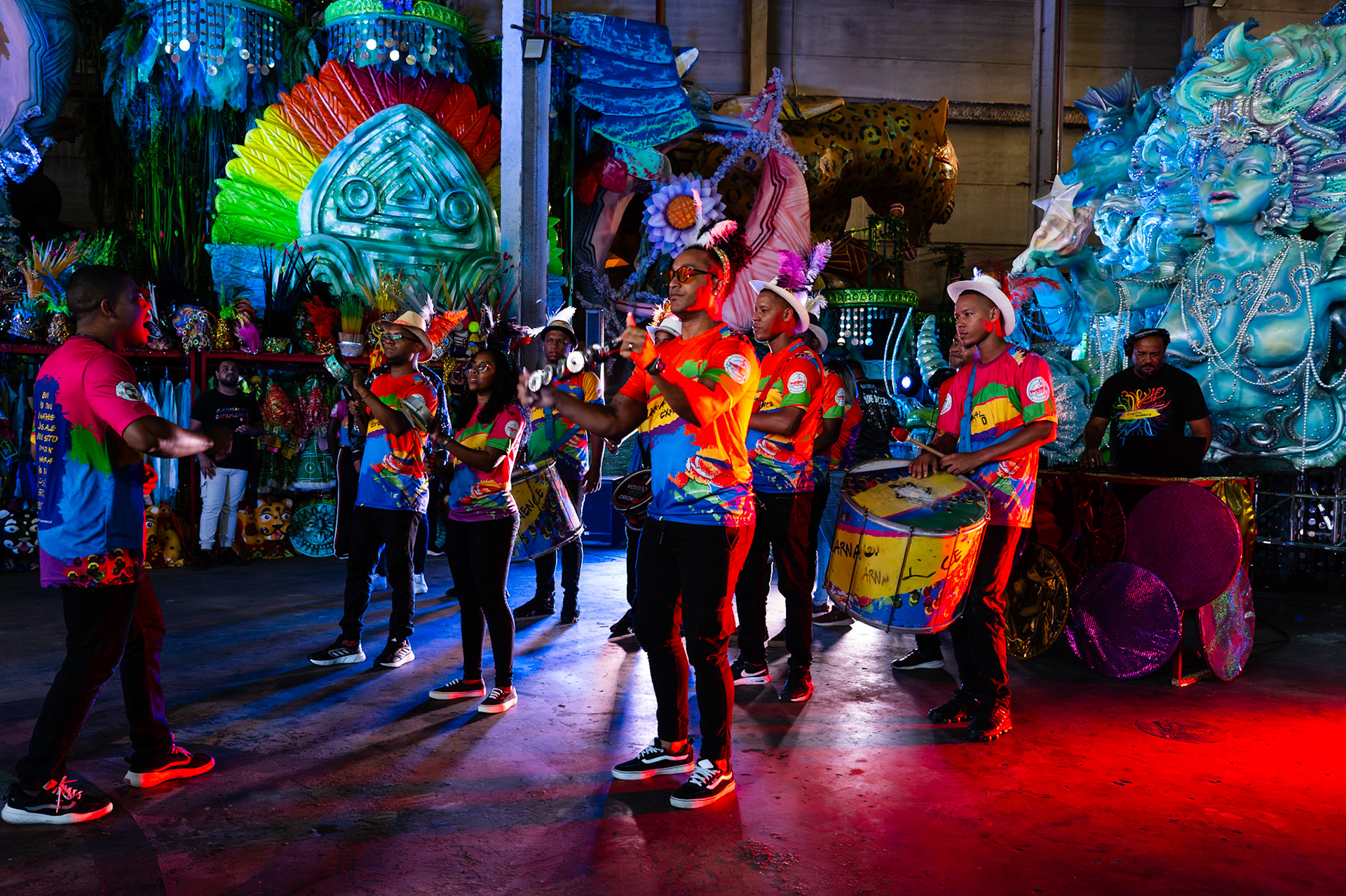 Just your average Tuesday… climbing a Carnival float and drinking caipirinhas in Rio’s Premier League samba school HQ.
