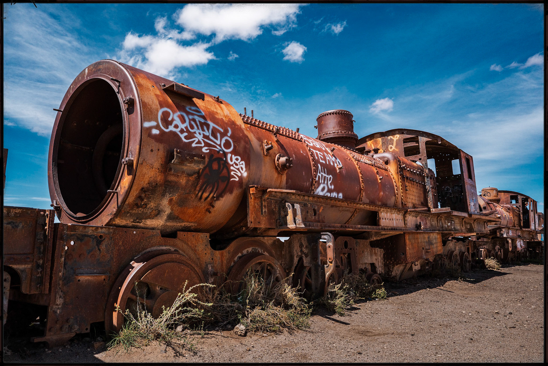 Abandoned trains in the Bolivian Desert