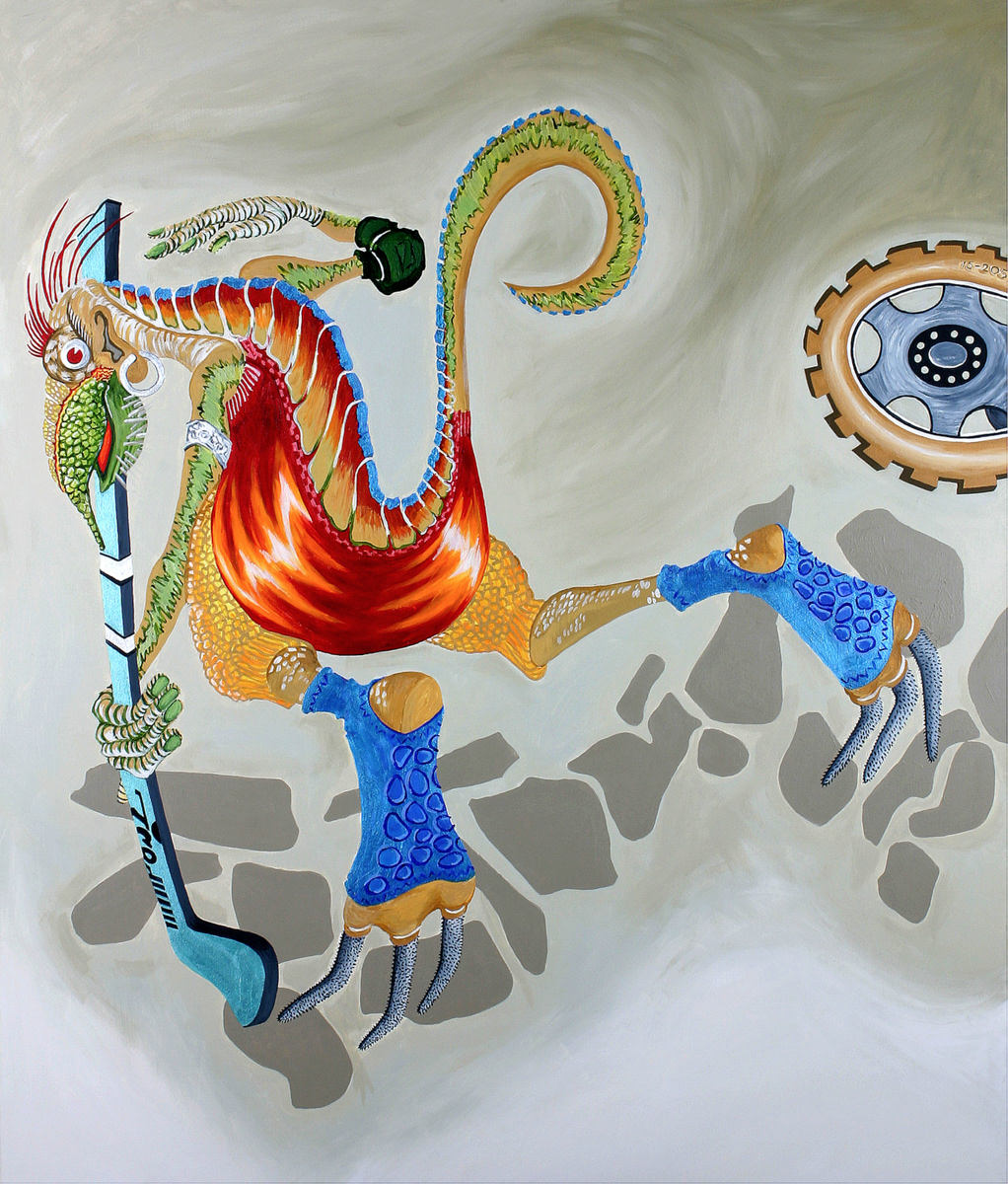 ijshockeyer dinosaurus /100 x 120 cm | 2008