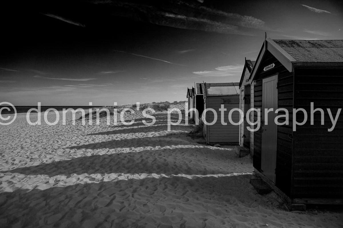 huts shadow bw