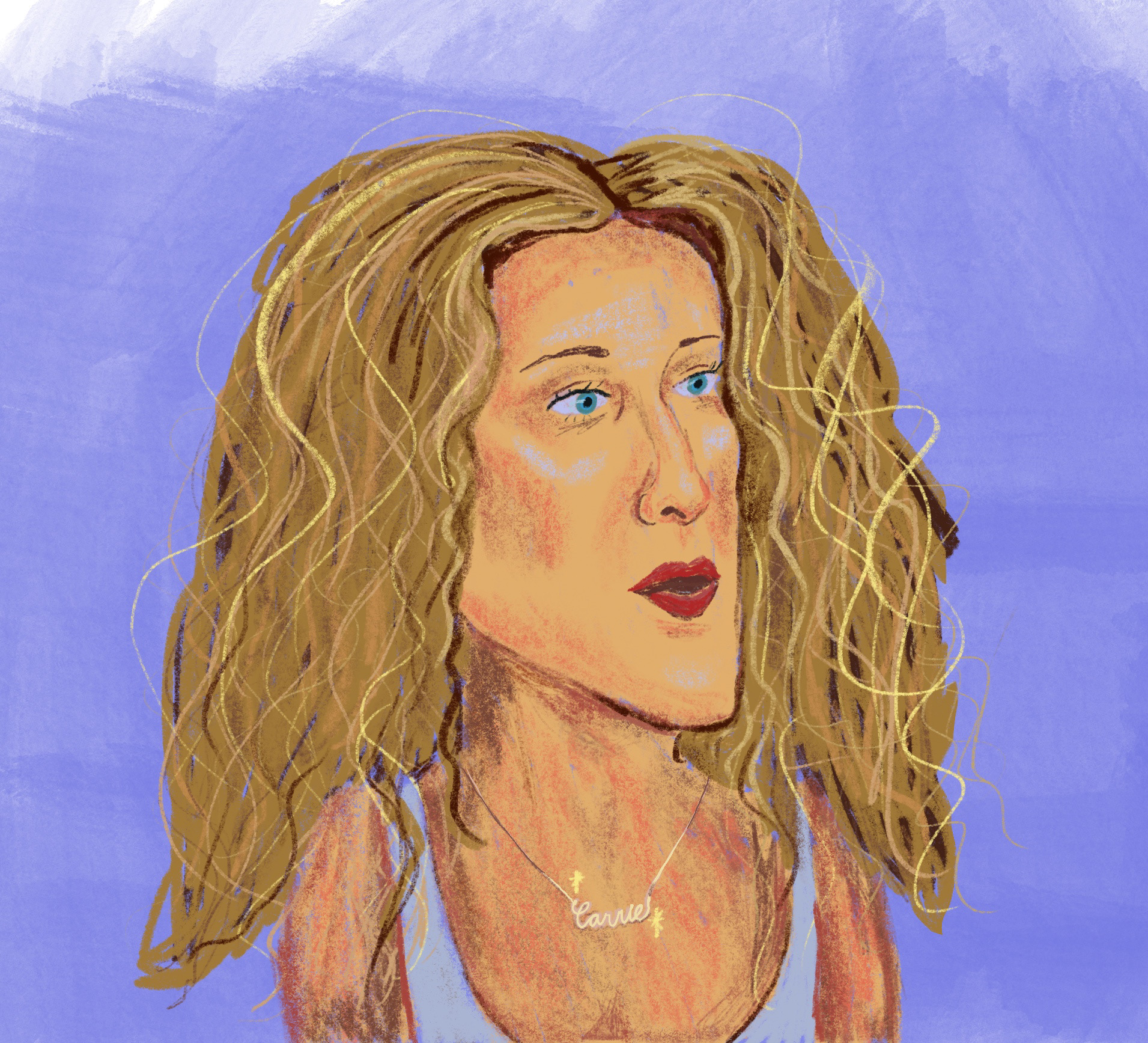 Digital portrait of Carrie Bradshaw.