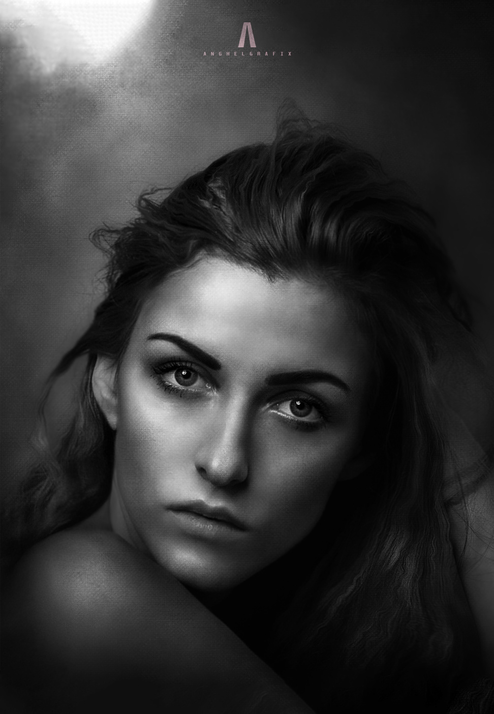 A black and white portrait of a young lady with soft, artistic and dramatic lighting. The highlight areas has a tint of war yellowish and greenish tone. On the other hand, the shadow areas has a cool and desaturated bluish tone. The lighting was made to imitate the Rembrandt-style which I like so much in a portrait. The lighting along with the backdrop and the desaturated colors all contribute to the painterly look of this timeless masterpiece.