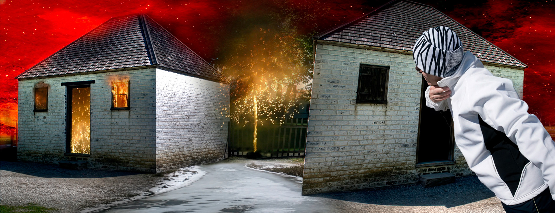 Red Sky Double House Fire