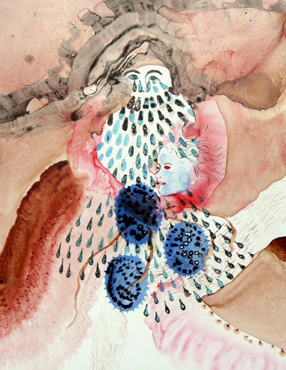 Rivière de toi II (2020) - Encre et Aquarelle sur papier - 44 x 34 cm