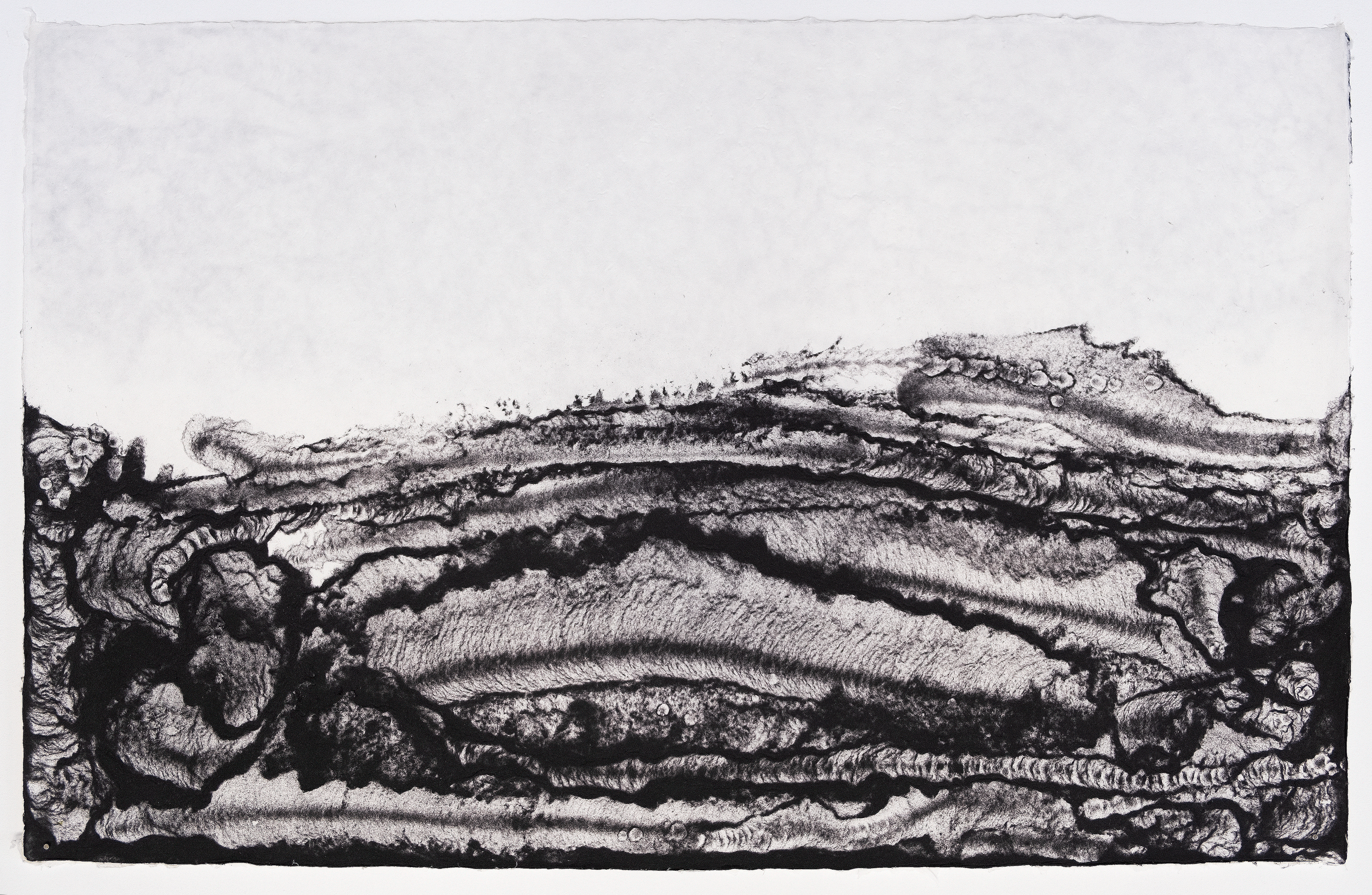 Oceano Nox III - 2024 - peinture à la pulpe de murier (kozo) - 78 x 125 cm