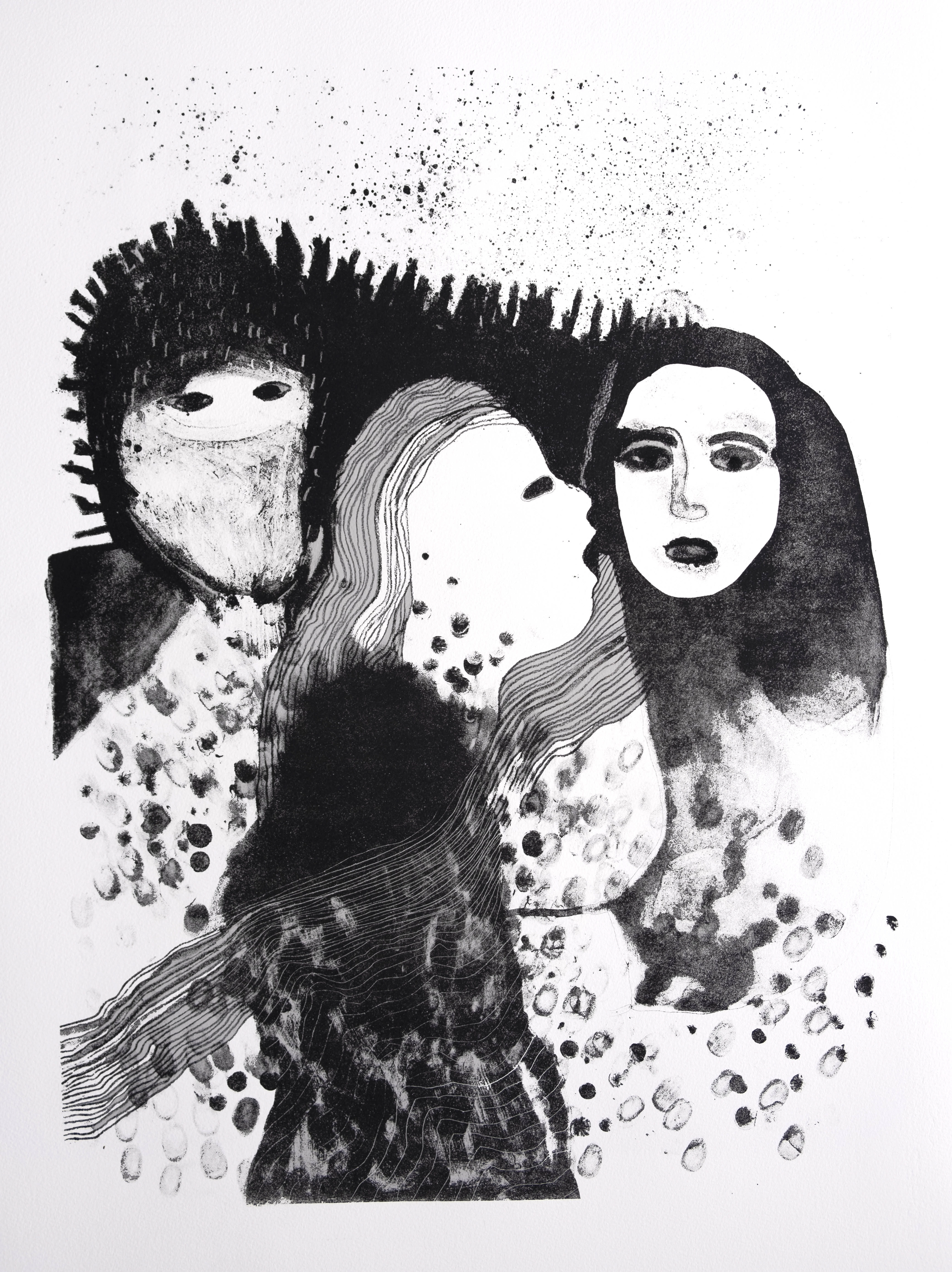 Tu m'entends ? (2021) - Lithographie sur pierre - Edition de 3 - 76 x 56 cm