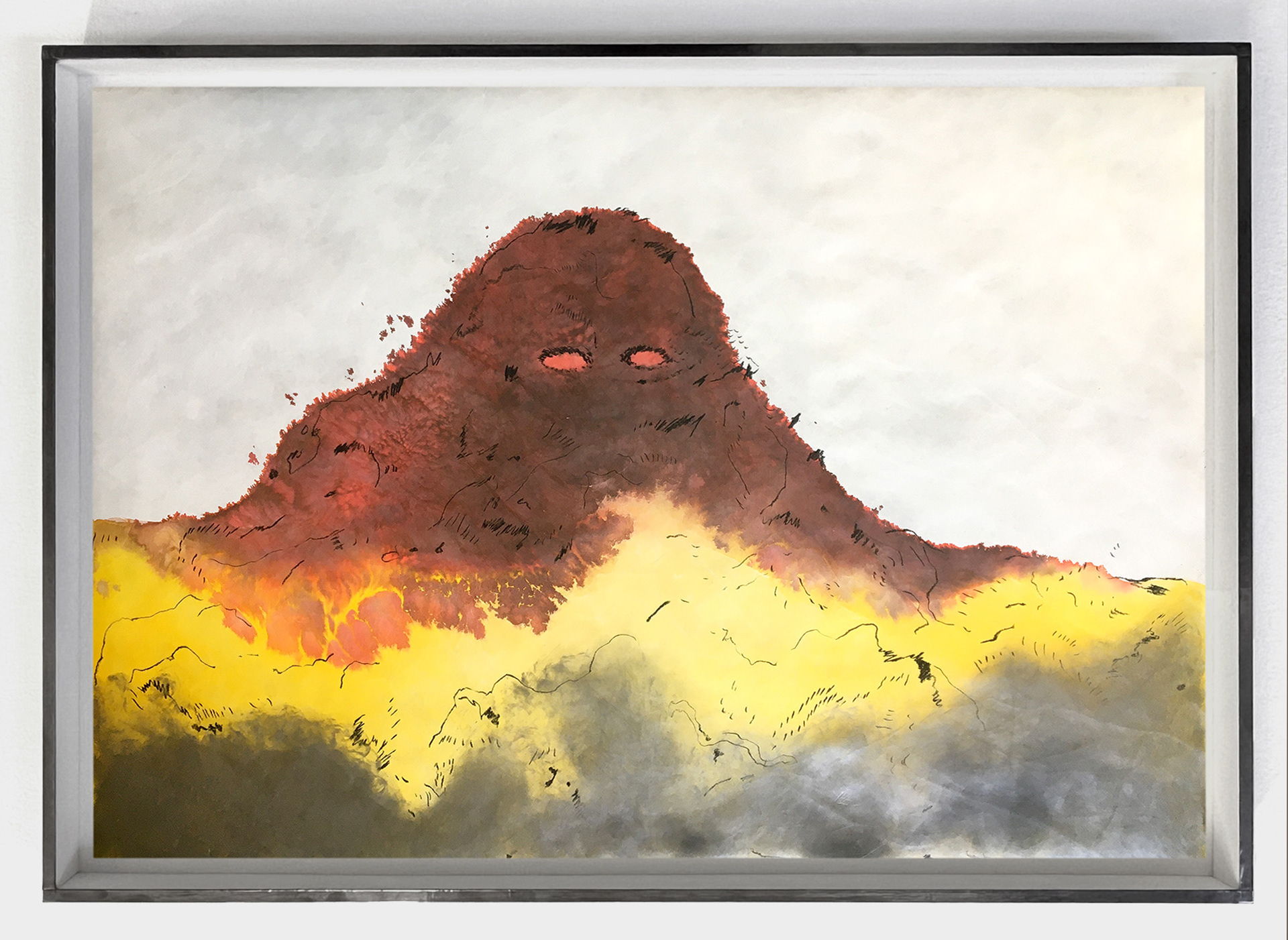 Les yeux doux I (2022) - Pierre noire, graphite et encre sur papier - 70 x 100 cm