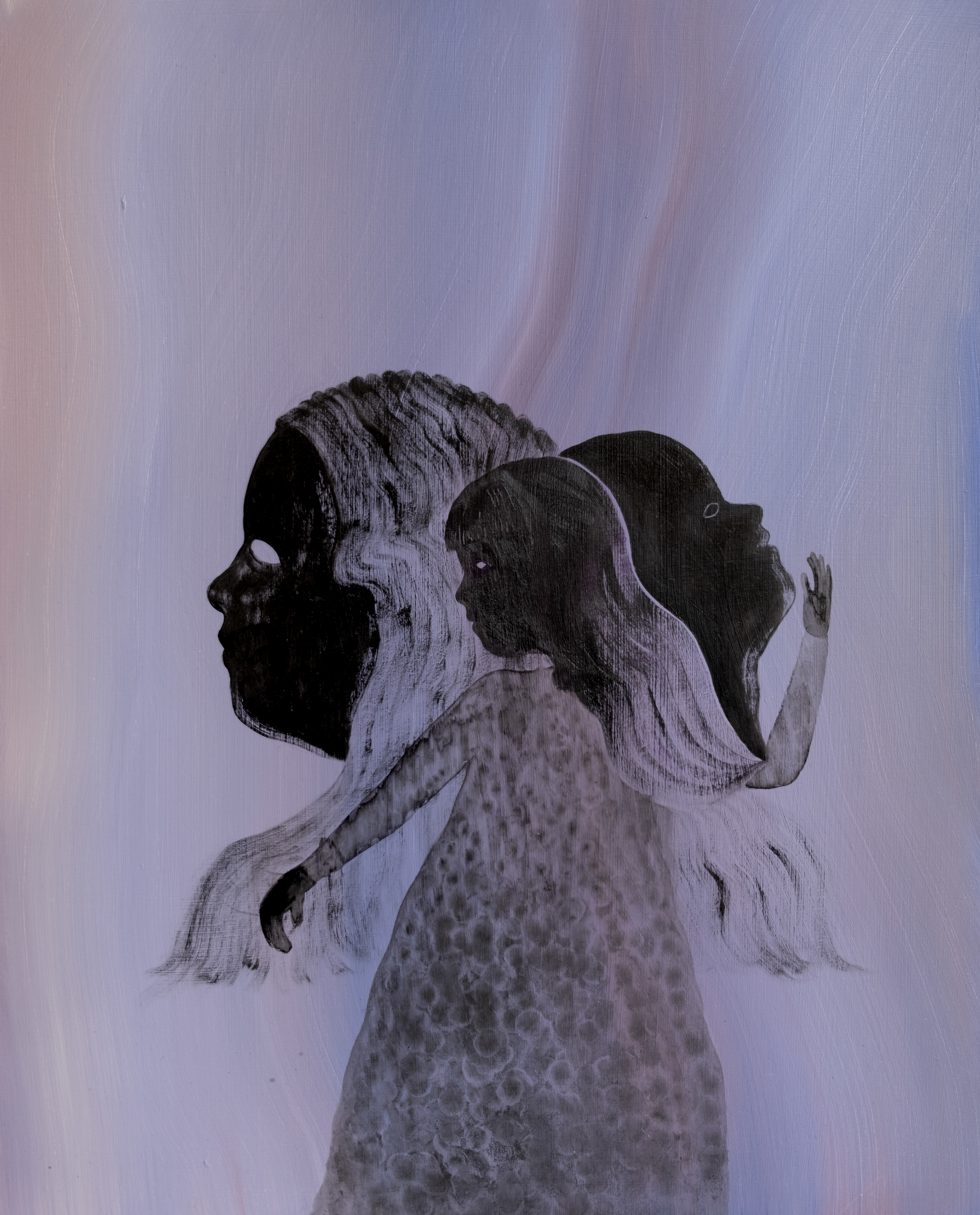 Laissez-moi (2021), Oil on board, 50 x 40 cm