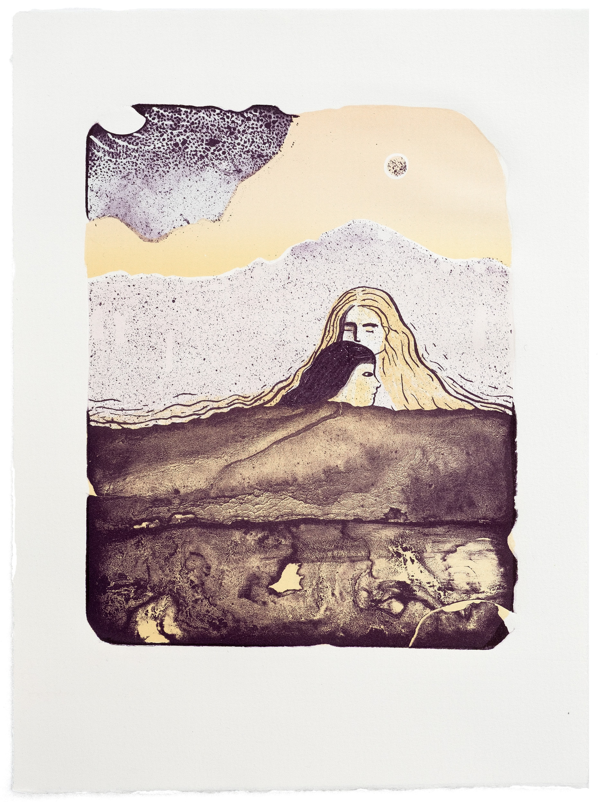 Toujours ensemble (2025) - Lithographie sur pierre en 3 couleurs - Edition de 20 - 40 x 30 cm
