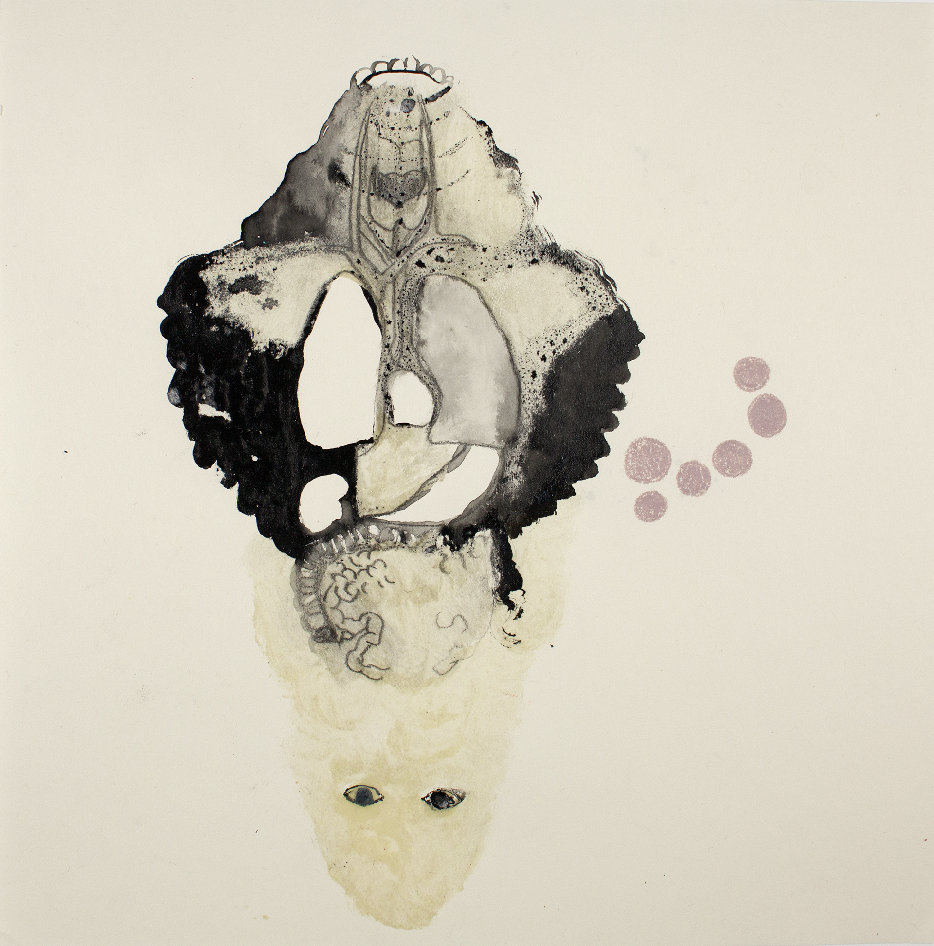 Sans titre I (2016), ink and pencil on paper, 25 x 25 cm