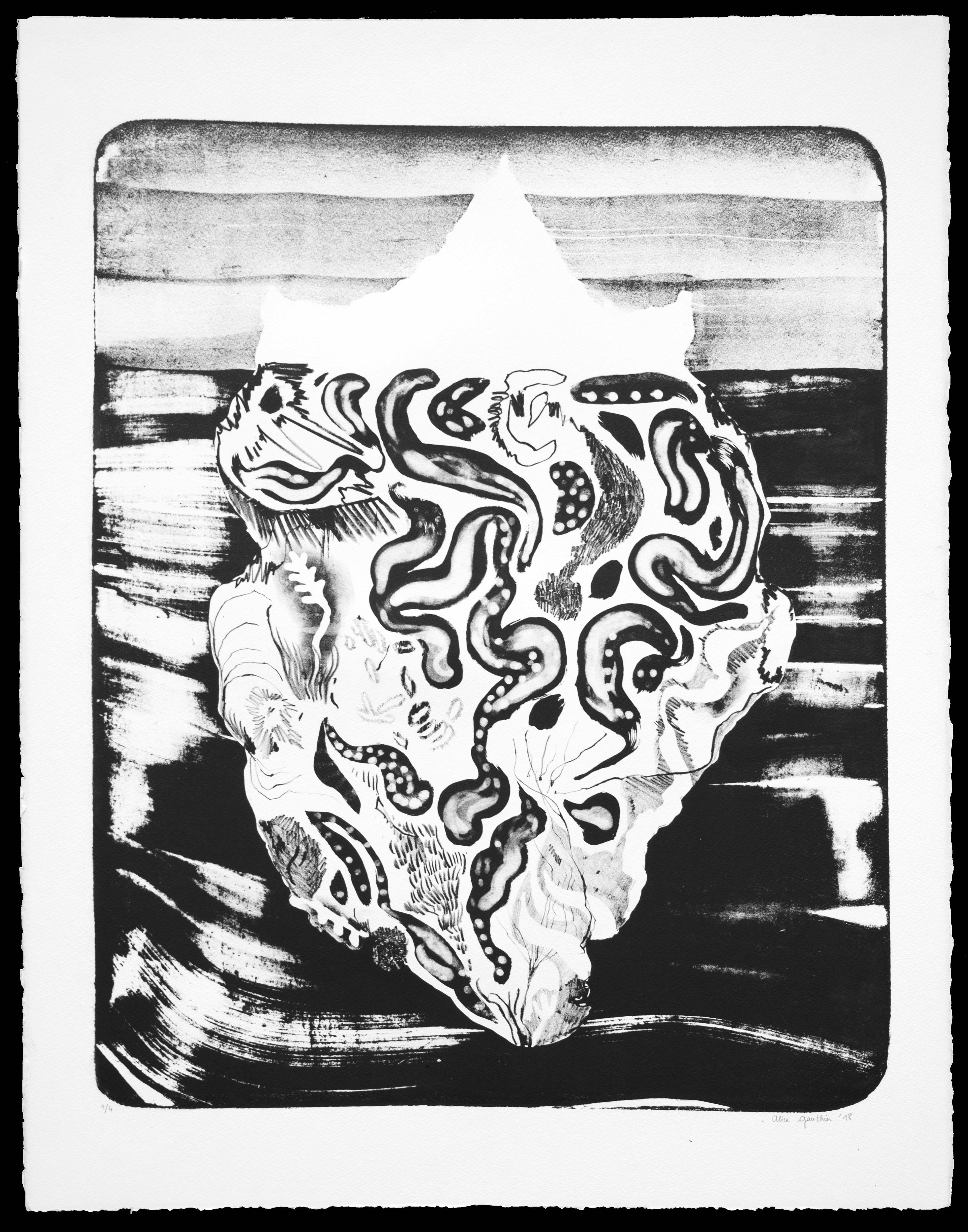 Iceberg III - Lithographie sur pierre - Edition de 3 - 73 x 57 cm