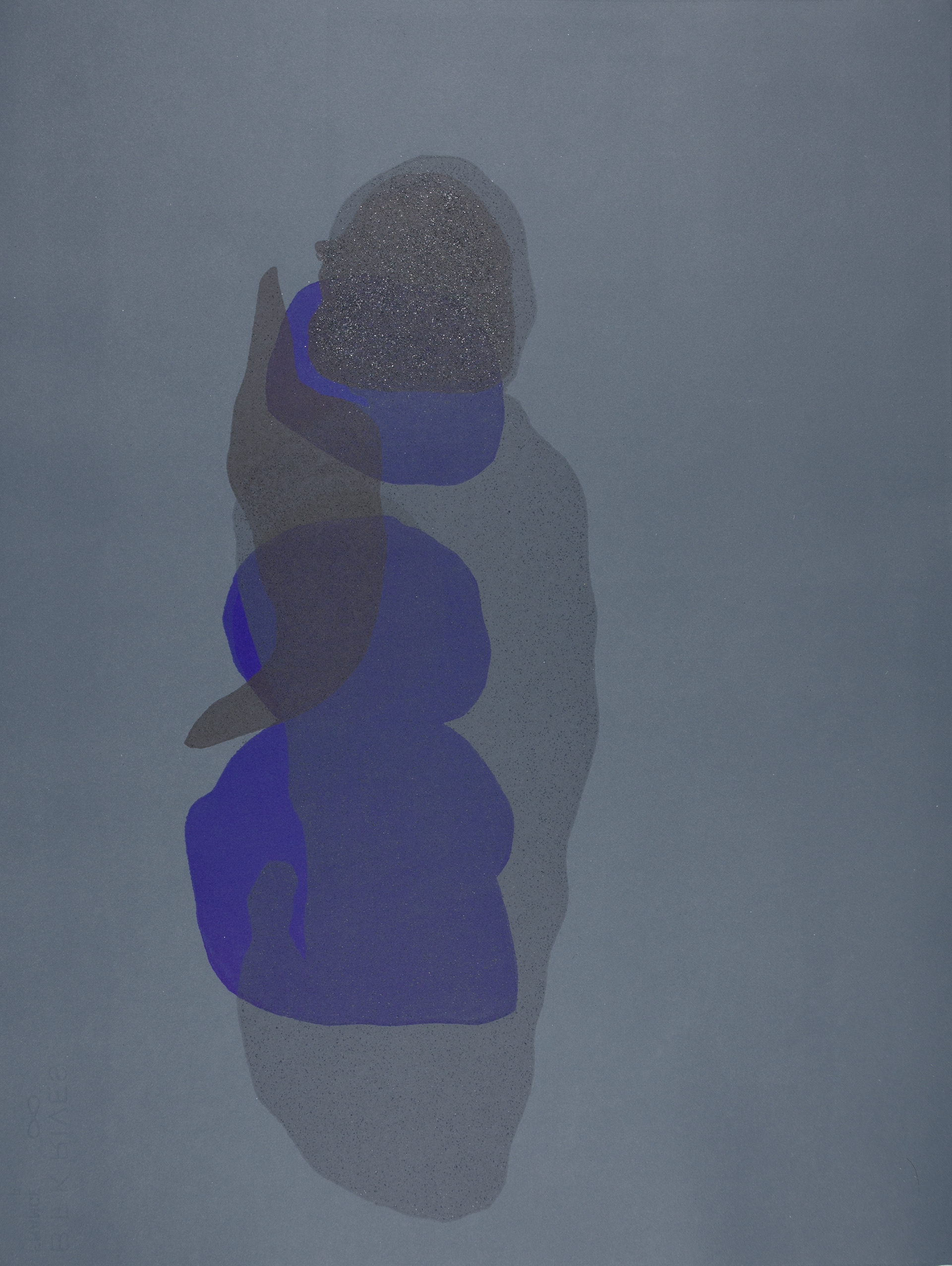 Il y a des ombres qui brillent I (2012) - Gravures sur bois imprimée sur papier et marouflé sur bois, unique - 66 x 50 cm