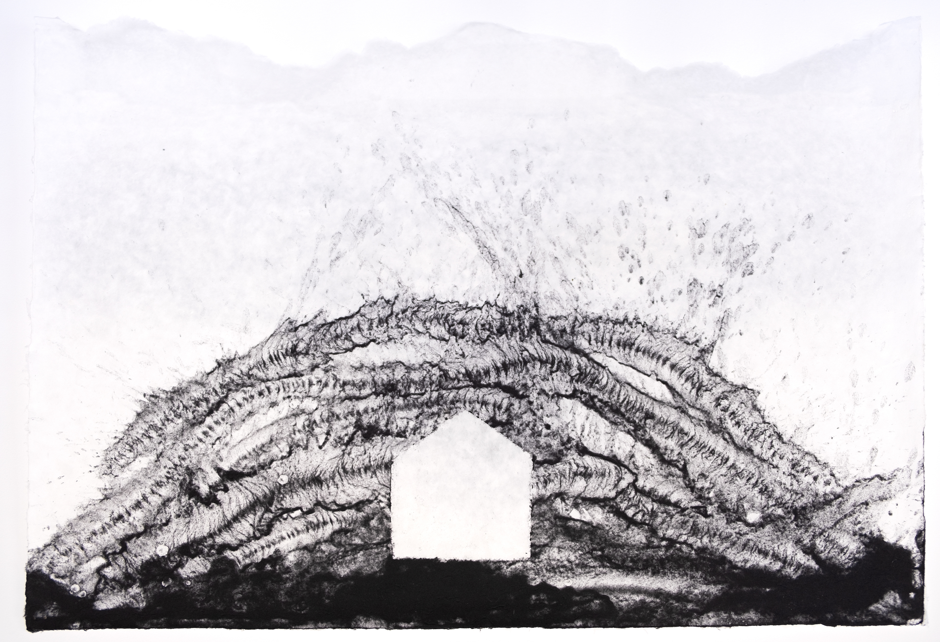 Vibration III - 2024 - peinture à la pulpe de murier (kozo) - 98 x 125 cm