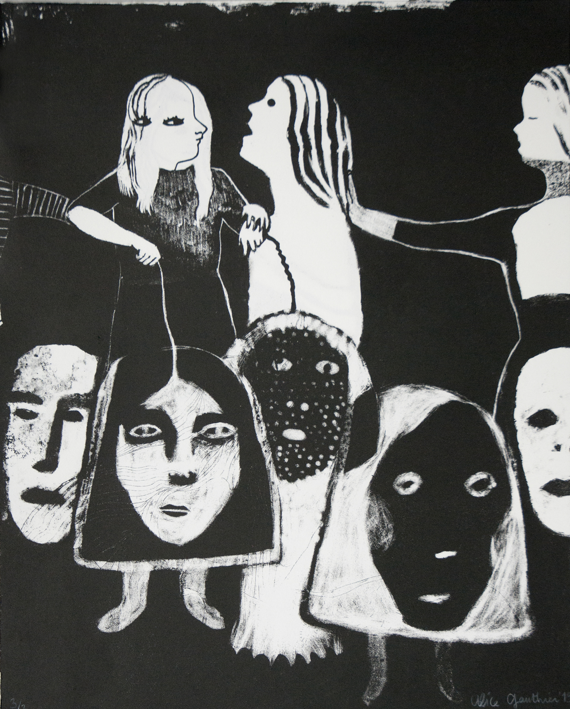J'ai faim V !J'ai faim III ! (2018) Lithographie sur pierre - Etat n°5 - Edition de 2 - 50 x 40 cm