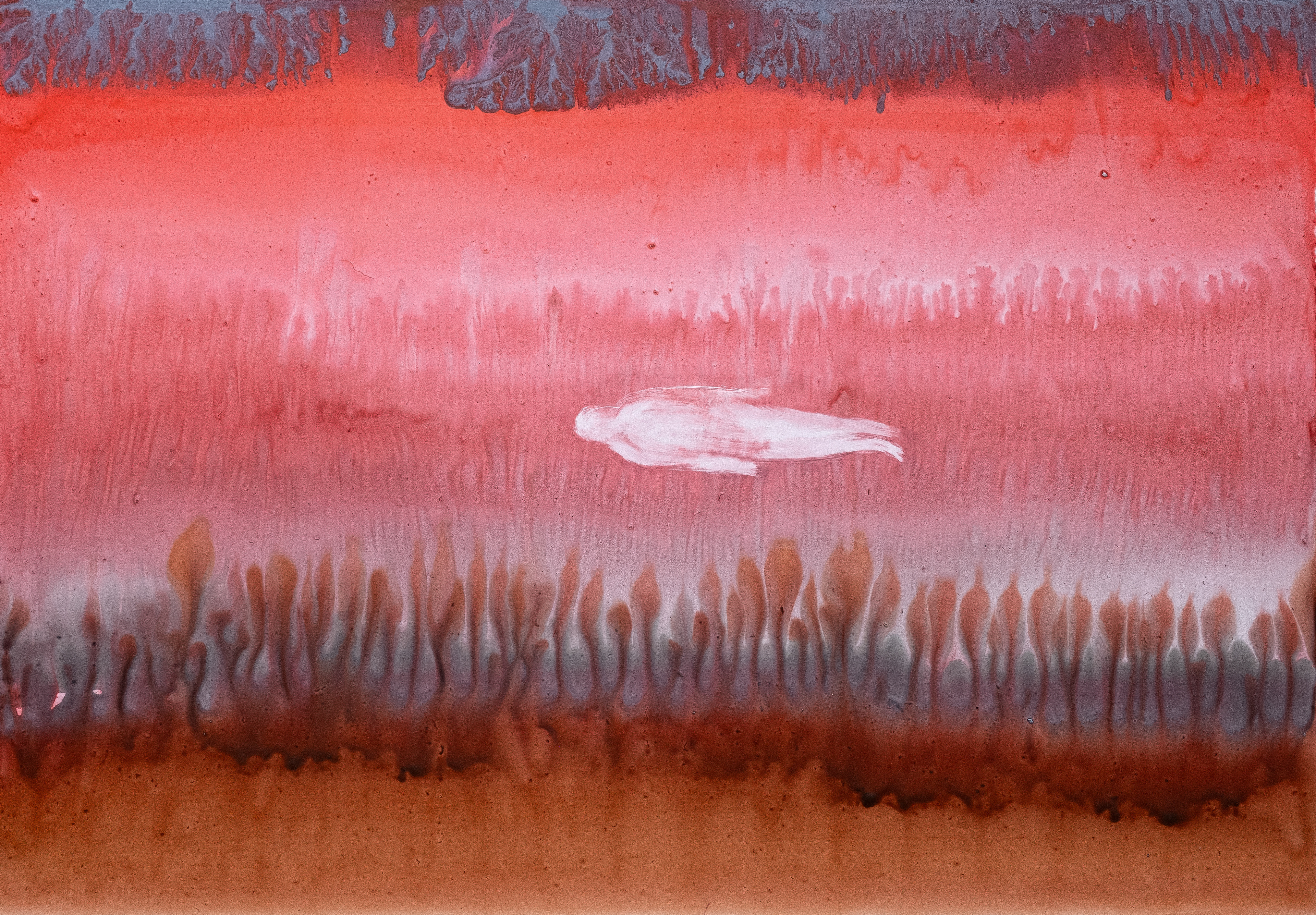 Se reposer II (2025) - Gouache et encre sur papier - 50 x 70 cm