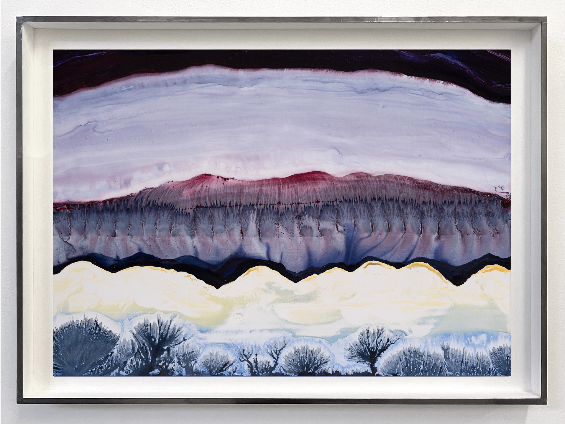 La nuit tombe III (2024) - Gouache et encre sur papier - 50 x 70 cm
