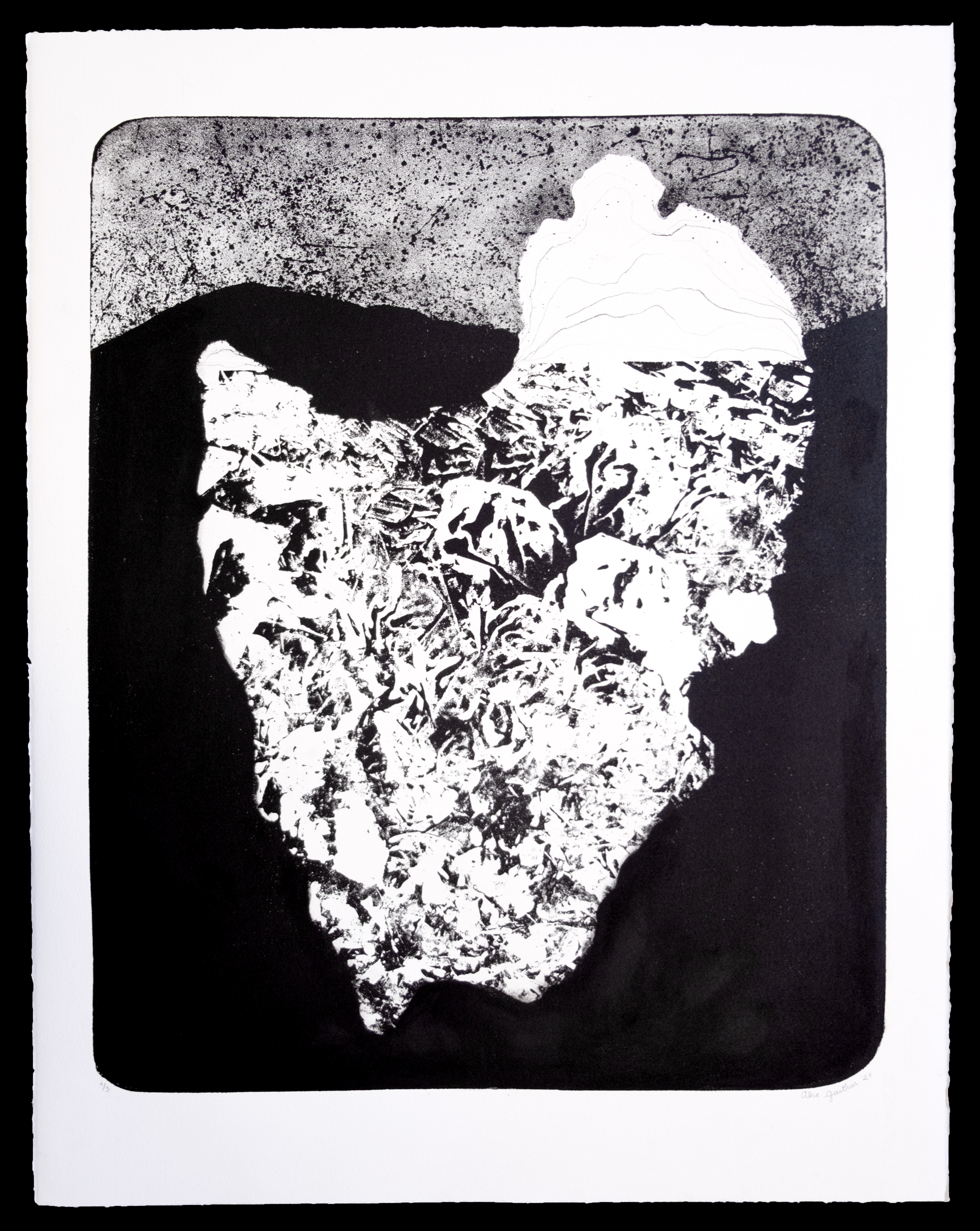 Iceberg VIII - Lithographie sur pierre - Edition de 3 - 73 x 57 cm