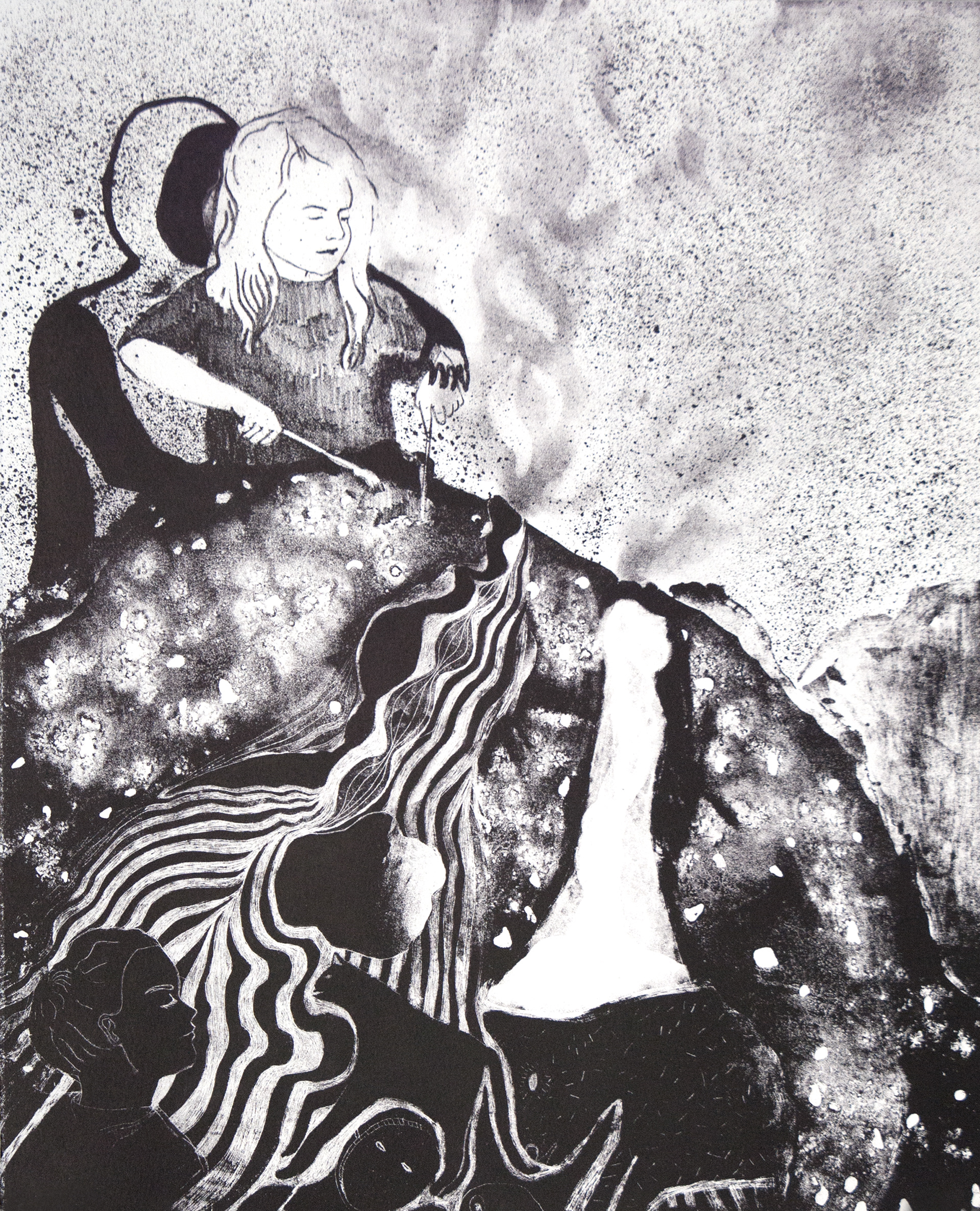 J'ai faim II ! (2018) Lithographie sur pierre - Etat n°2 - Edition de 2 - 50 x 40 cm