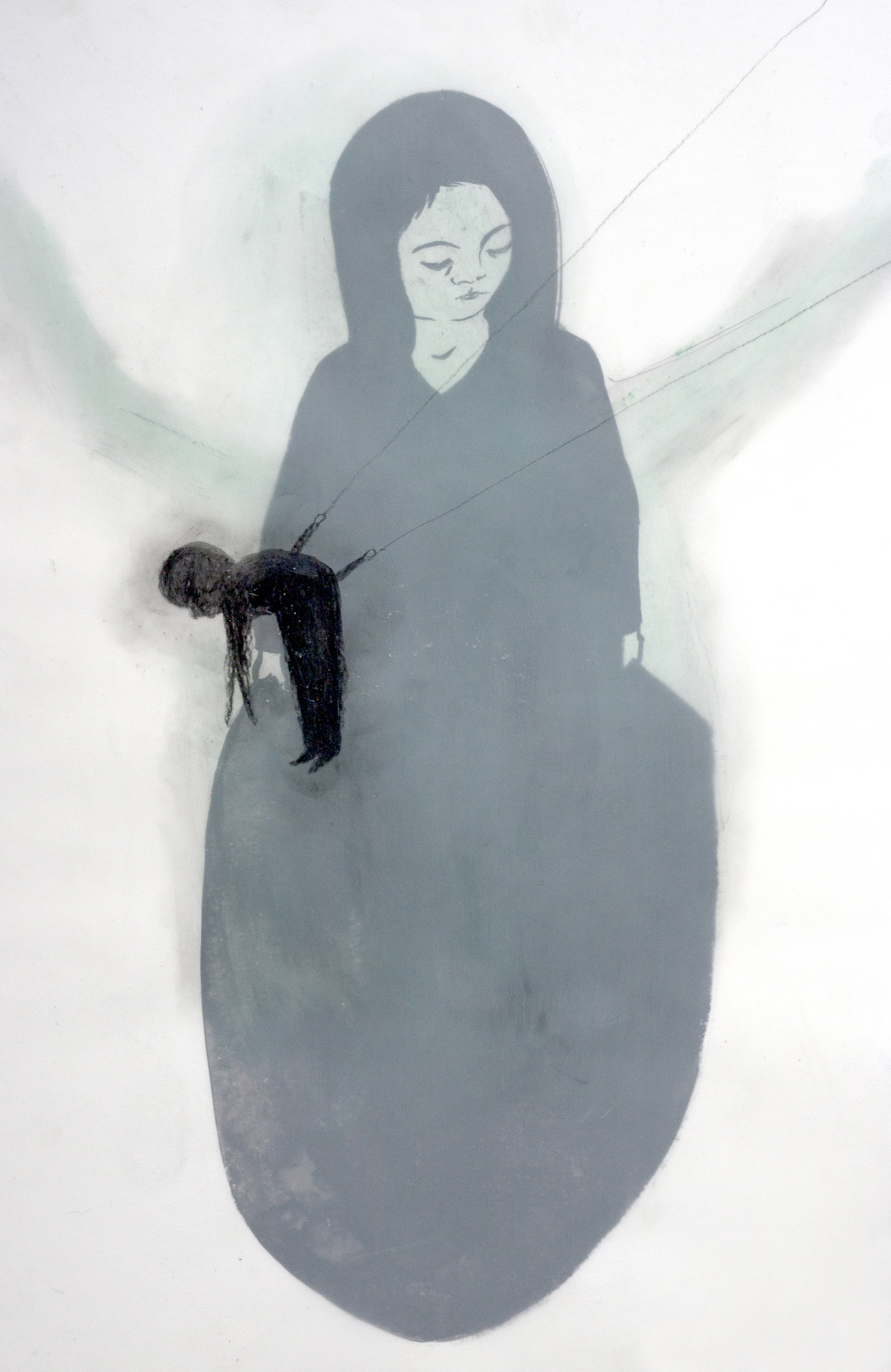 Sans titre (2016), ink, pencil and gouache on tracing paper and paper, 40,5 x 29 cm