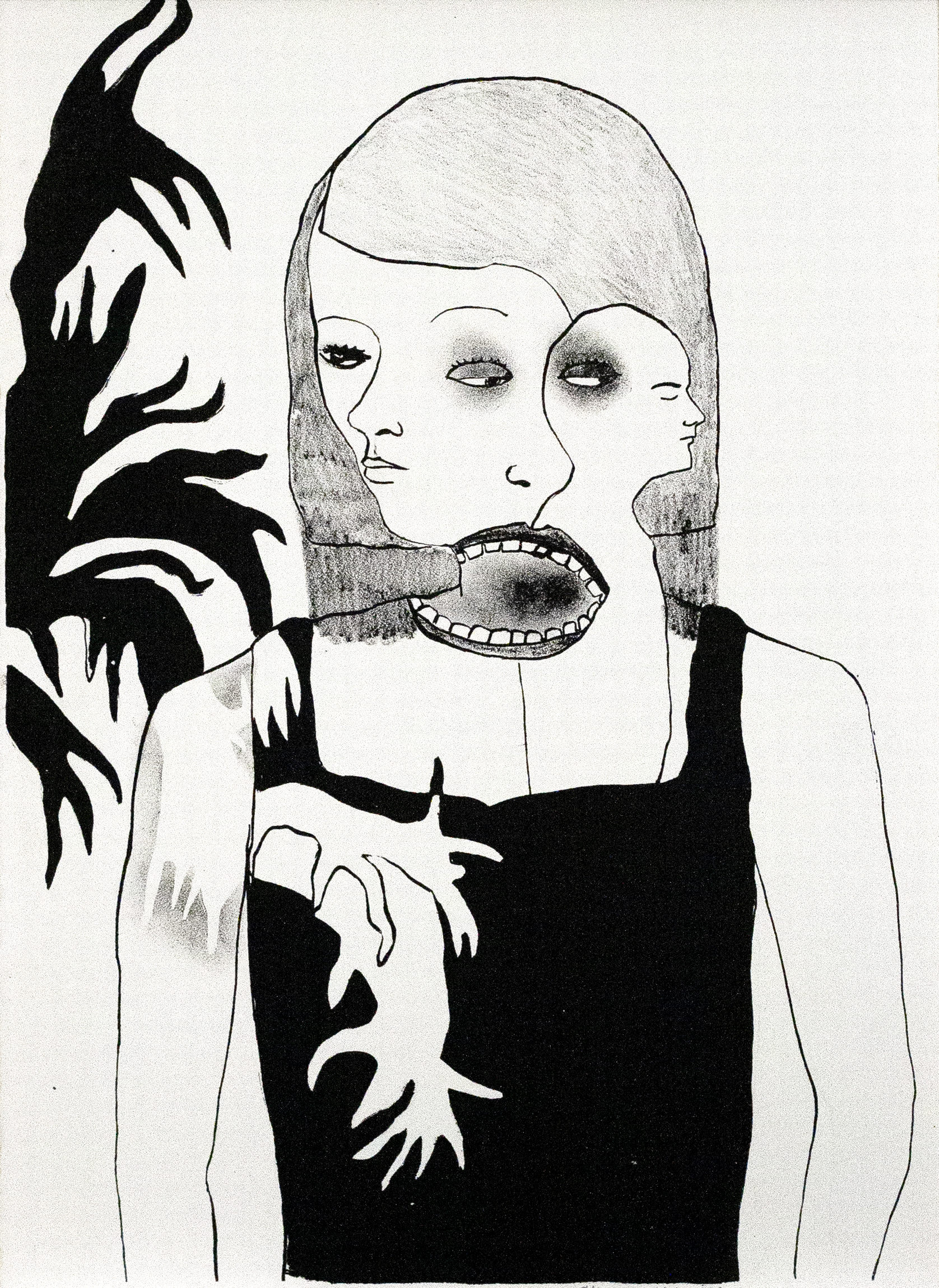 Mêlées (2017) - Lithographie sur pierre imprimée sur papier coréen - Edition de 8 - 30 x 20 cm