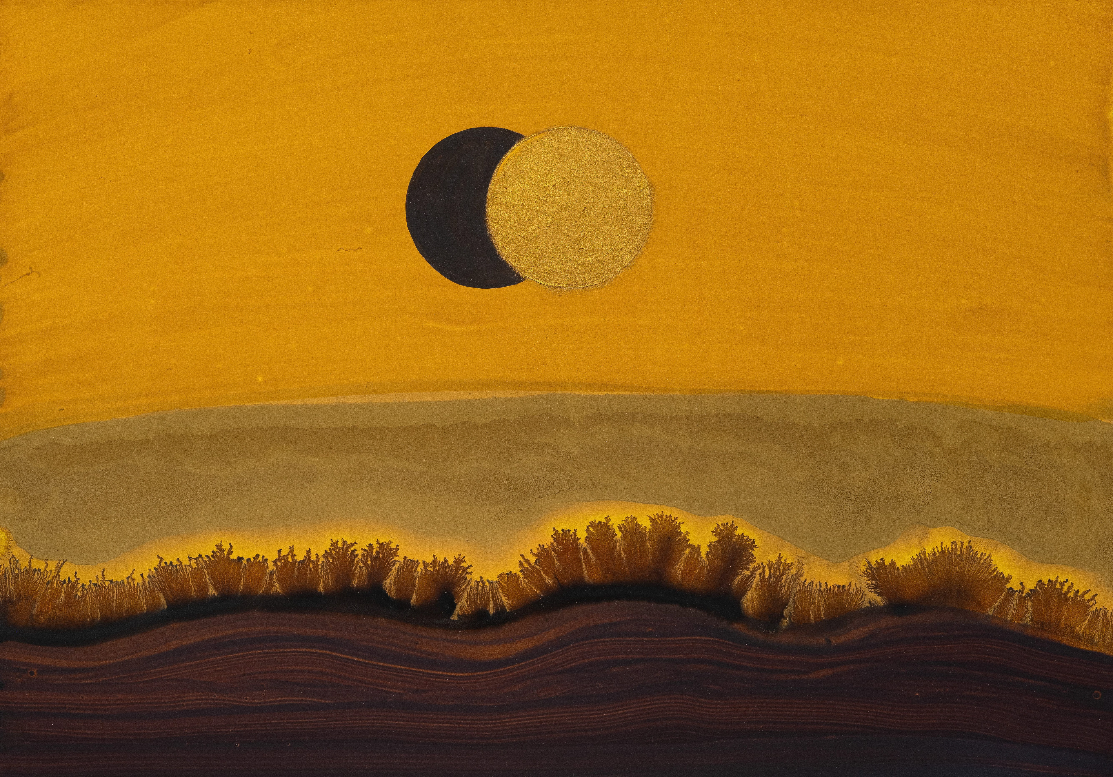Regarder le soleil III (2026) - Technique mixte sur papier - 30 x 42 cm