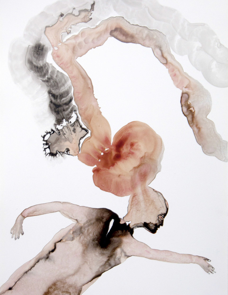 Prends ma main (2020) - Encre et Aquarelle sur papier - 44 x 34 cm
