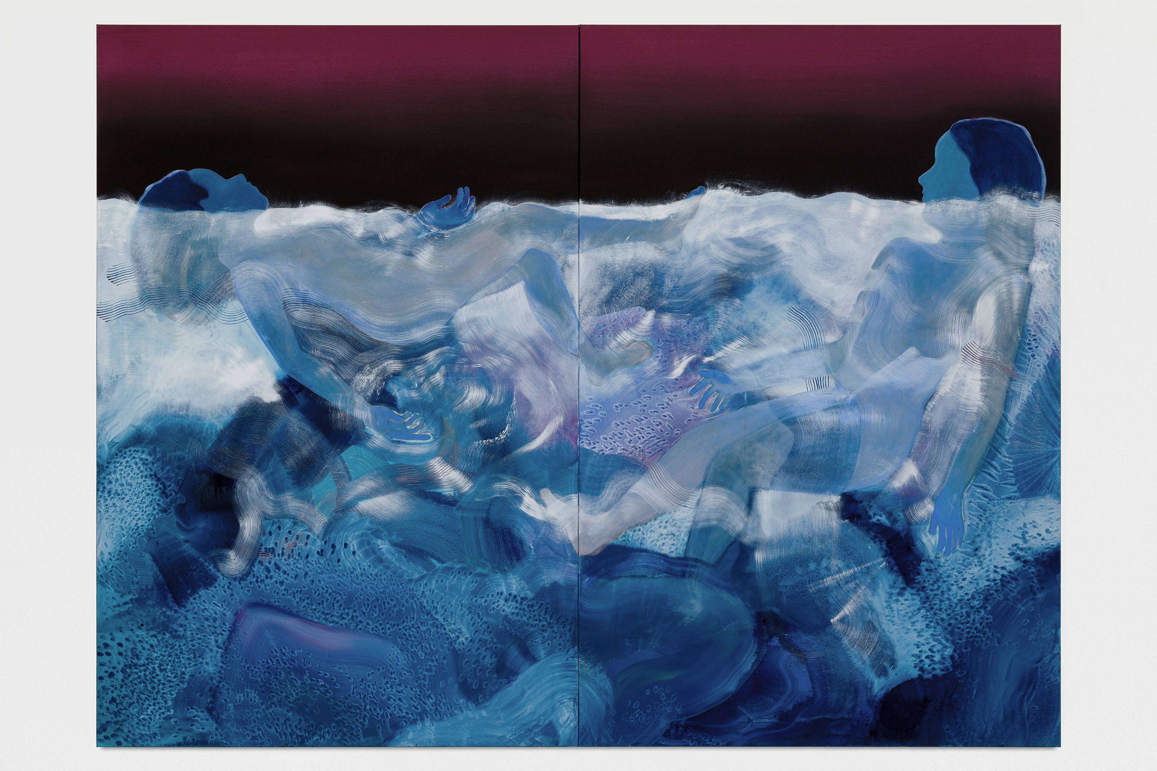 La tête hors de l'eau (2021) - Huile sur toile - 180 x 240 cm
