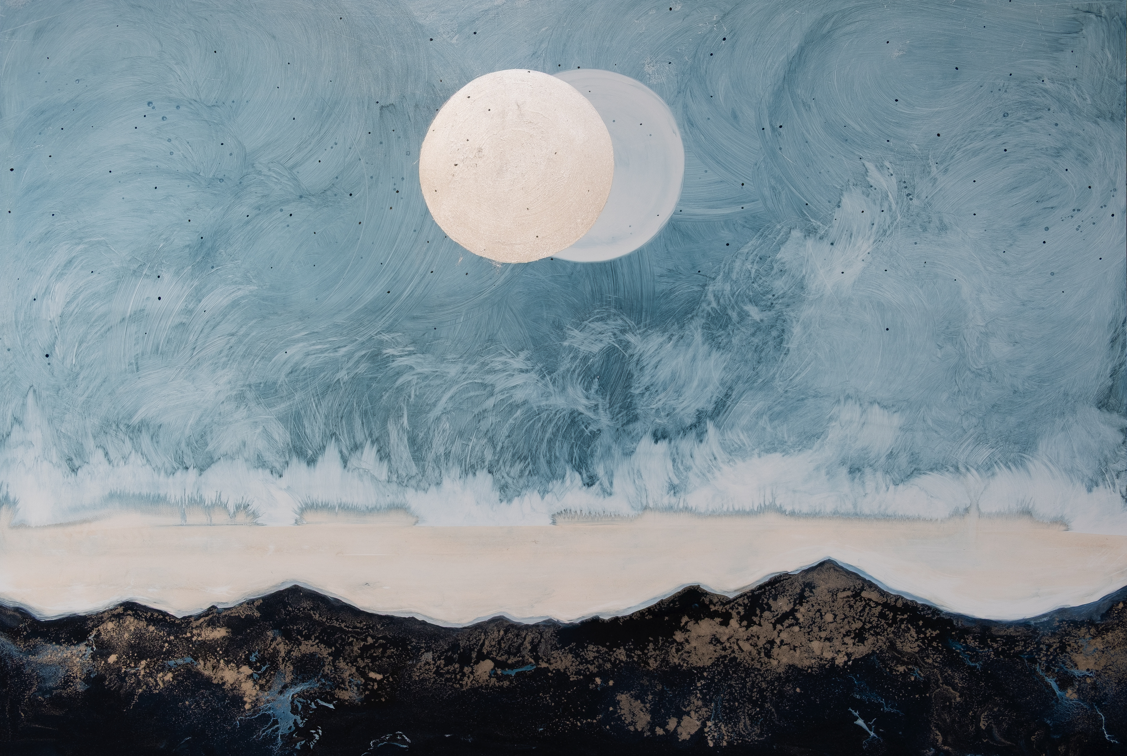 Le ciel se rallume III (2026) - Technique mixte sur papier - 70 x 100 cm