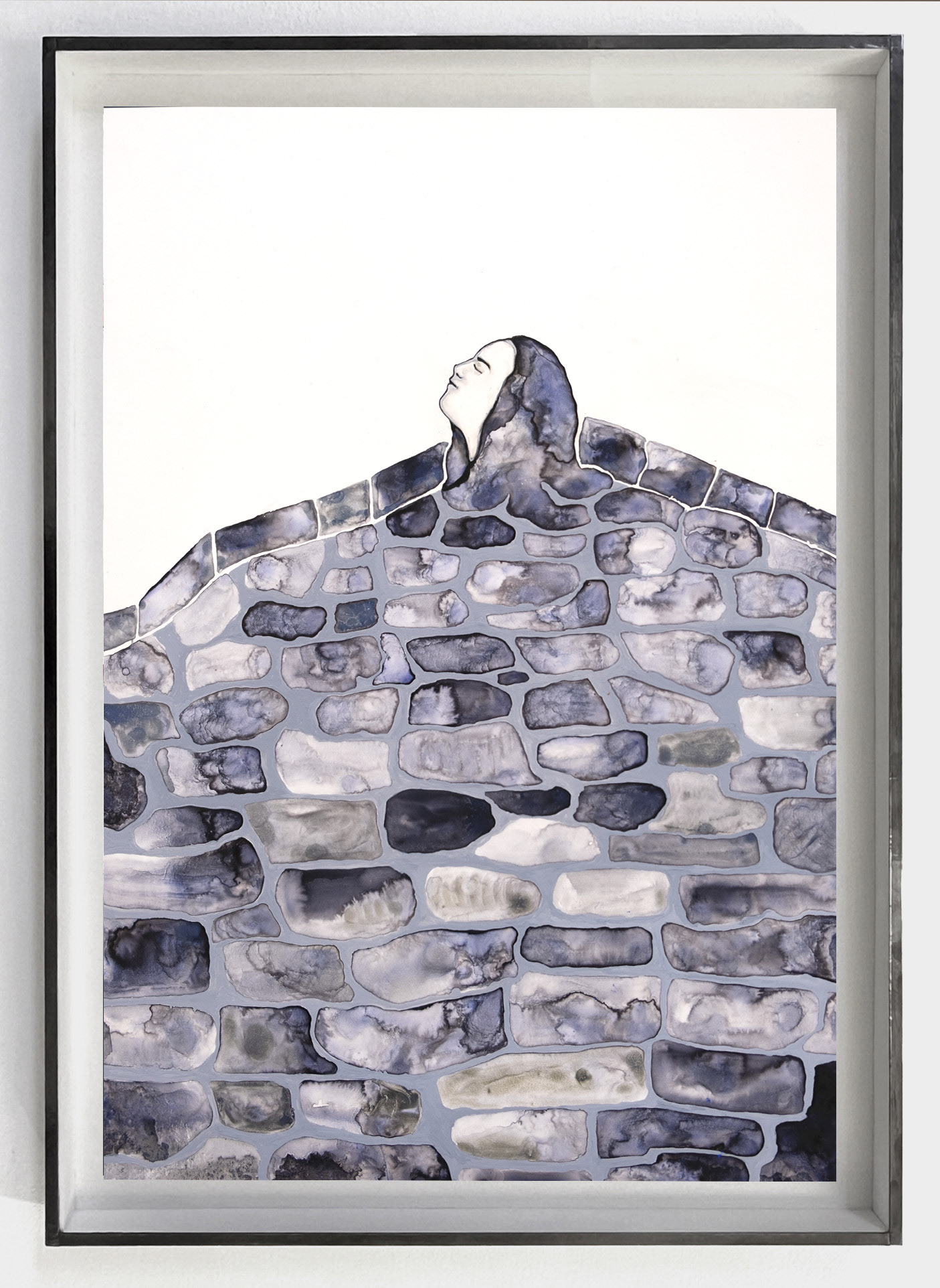 De la pierre et de la terre II (2022) - Gouache et aquarelle sur papier - 48 x 34 cm