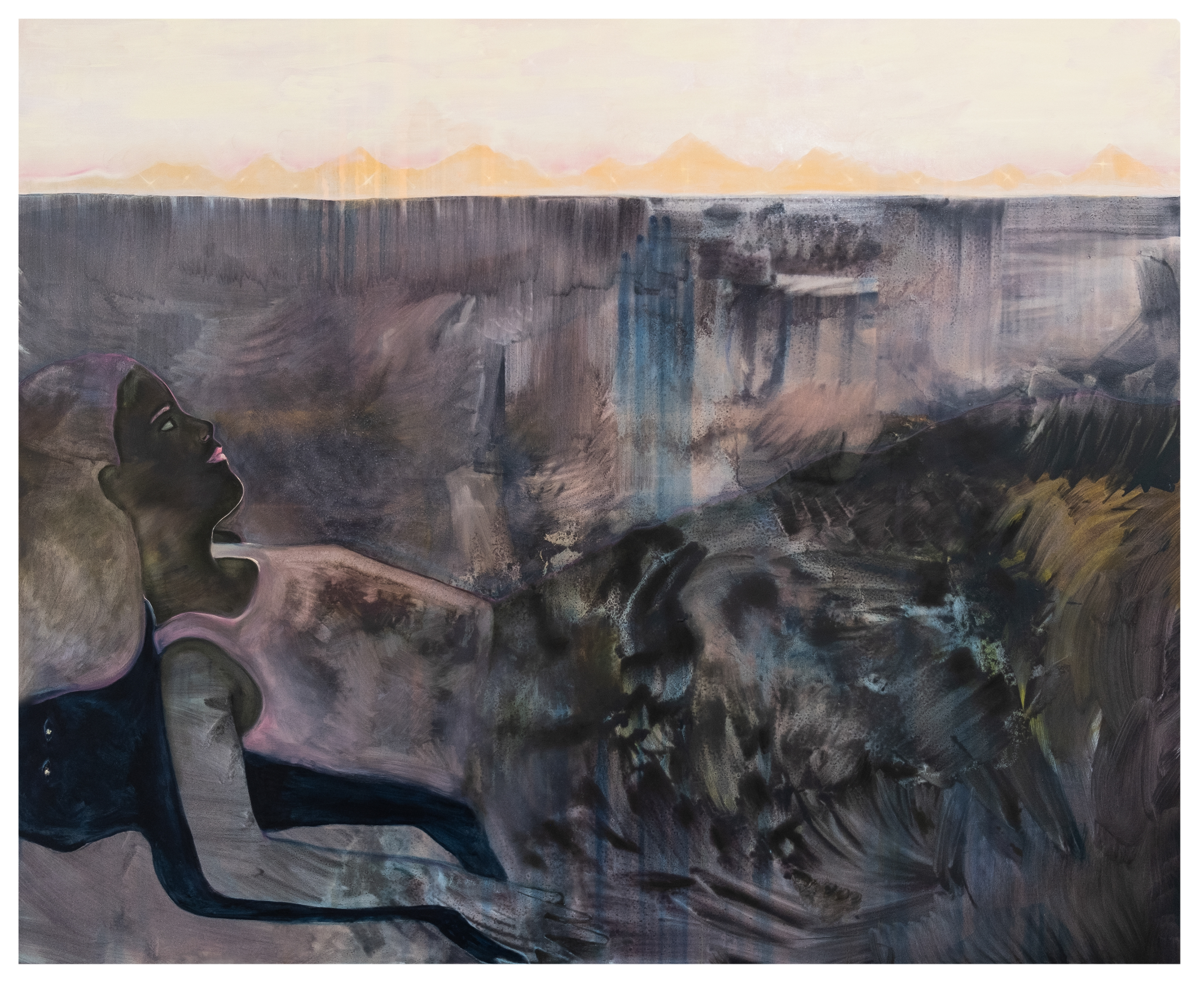 Sous la nuit (2023) - Huile sur toile - 130 x 160 cm