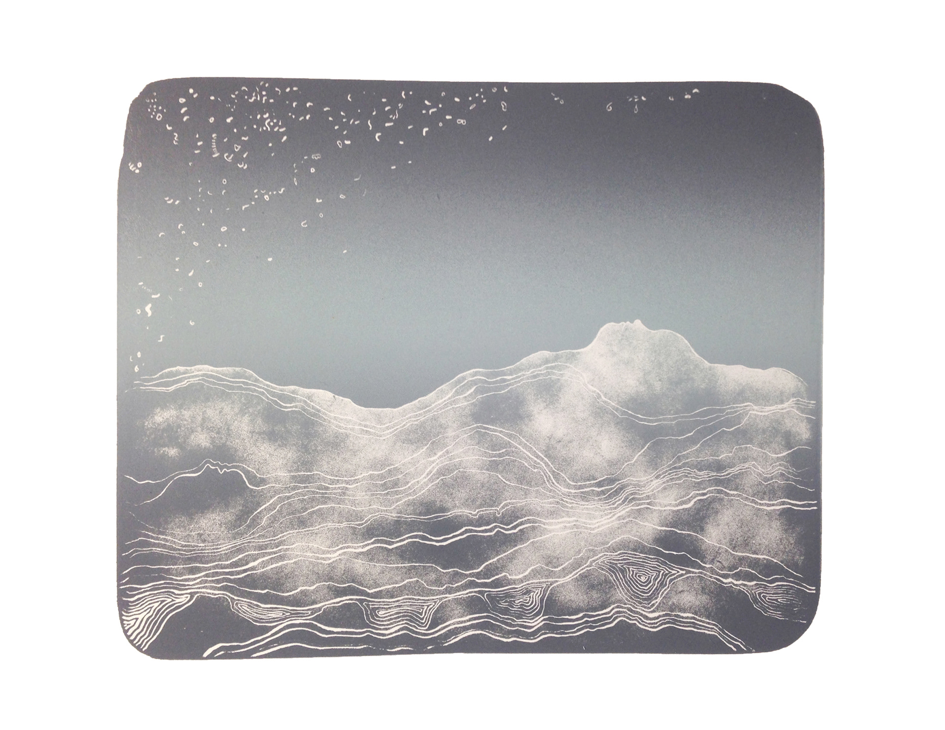 Sous l'eau I (2017) - Lithographie sur pierre - Edition de 10 - 30 x 40 cm
