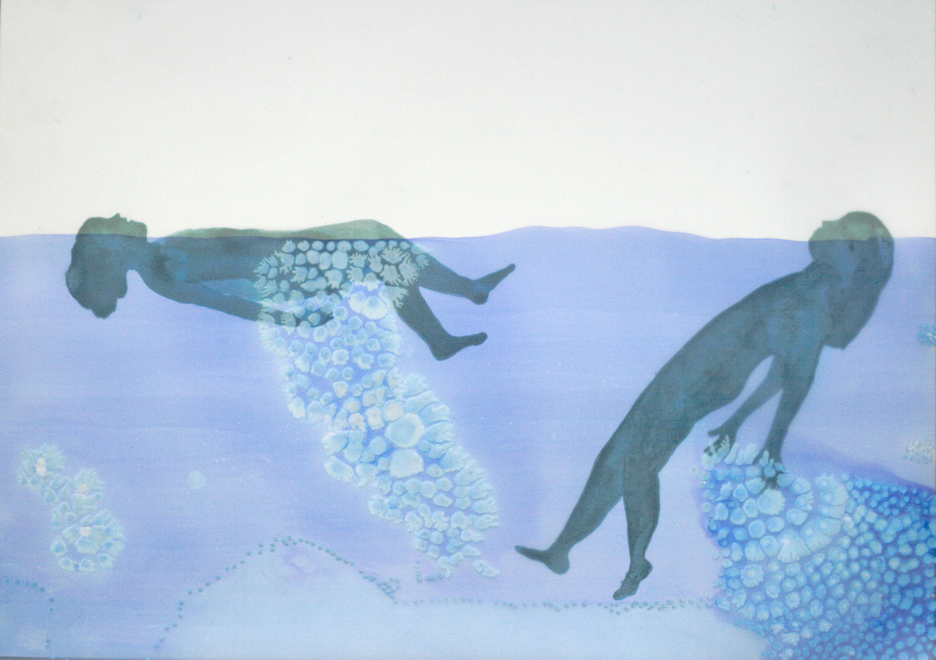 La tête hors de l'eau (2019) - Encre et aquarelle sur papier calque - 50 x 40 cm