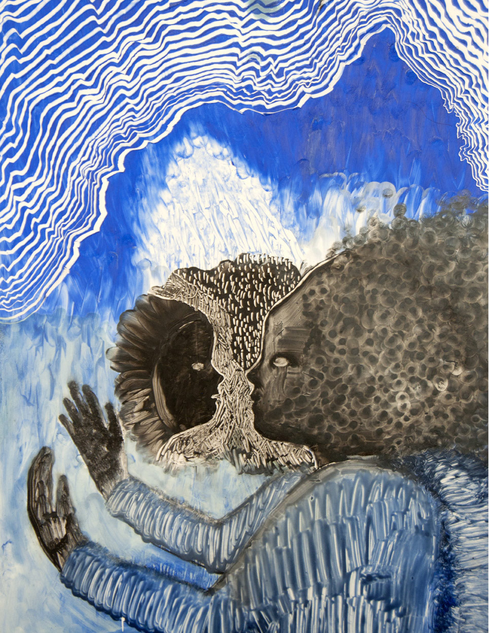 Rivière de toi II (2020)- Huile sur papier - 44 x 34 cm