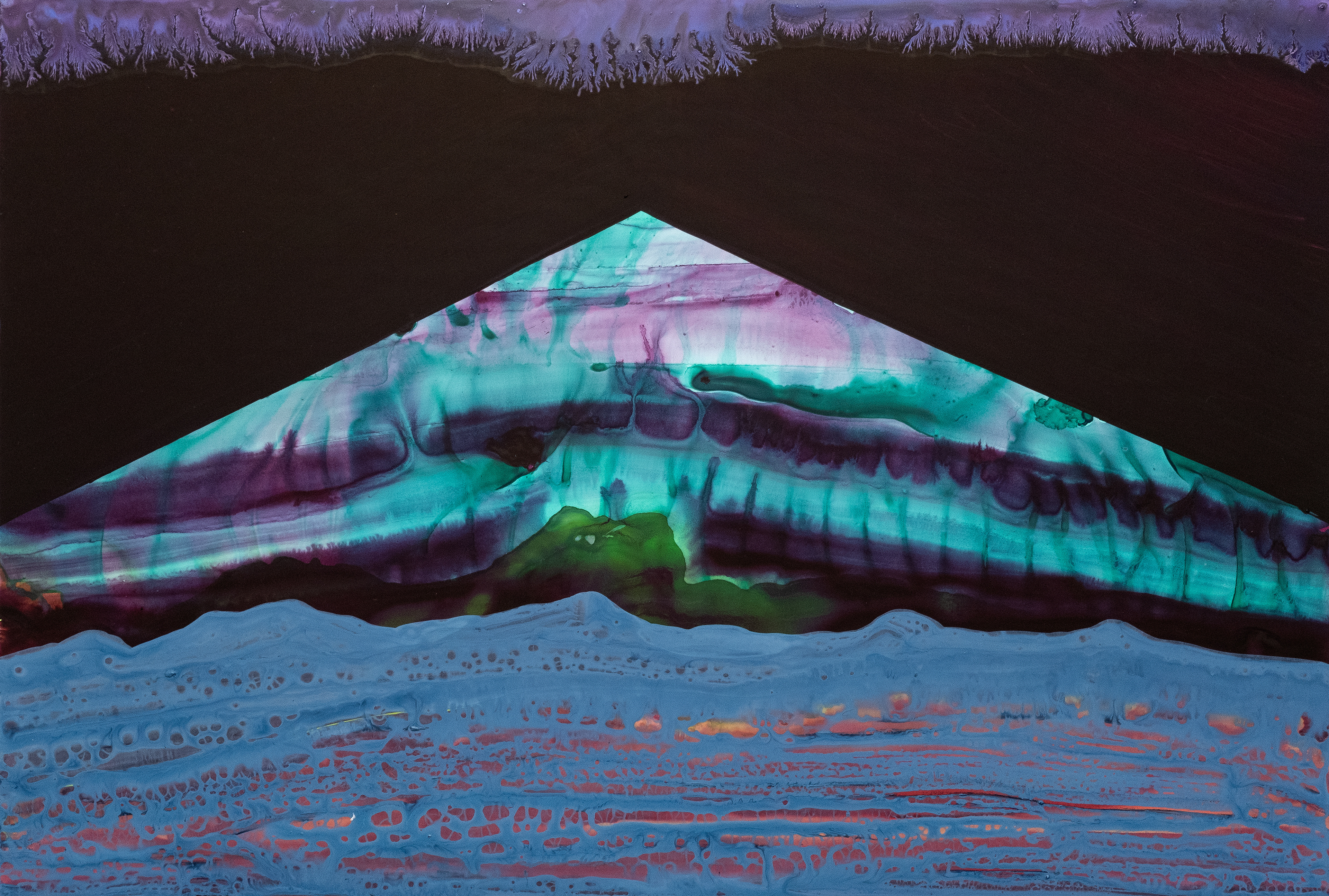 La montagne Maison II (2025) - Gouache et encre sur papier - 50 x 70 cm