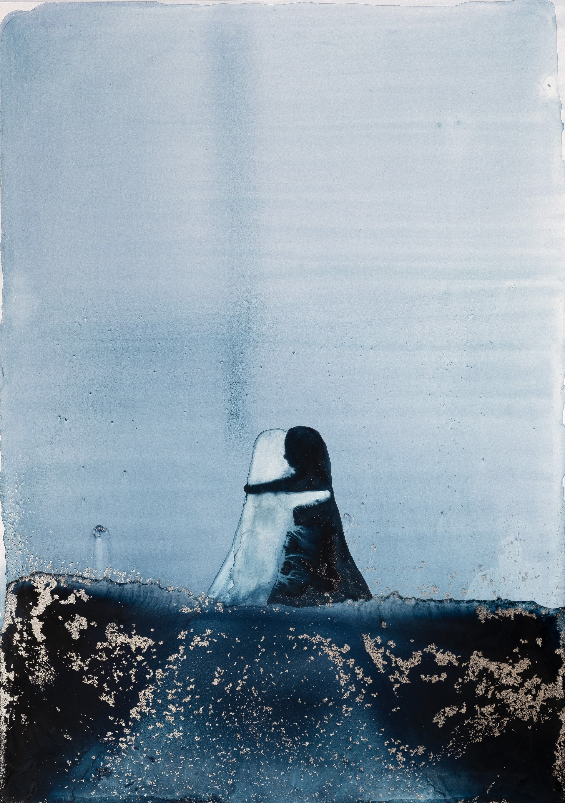 Tu ressembles à la mer (2026) - Technique mixte sur papier - 35 x 48 cm