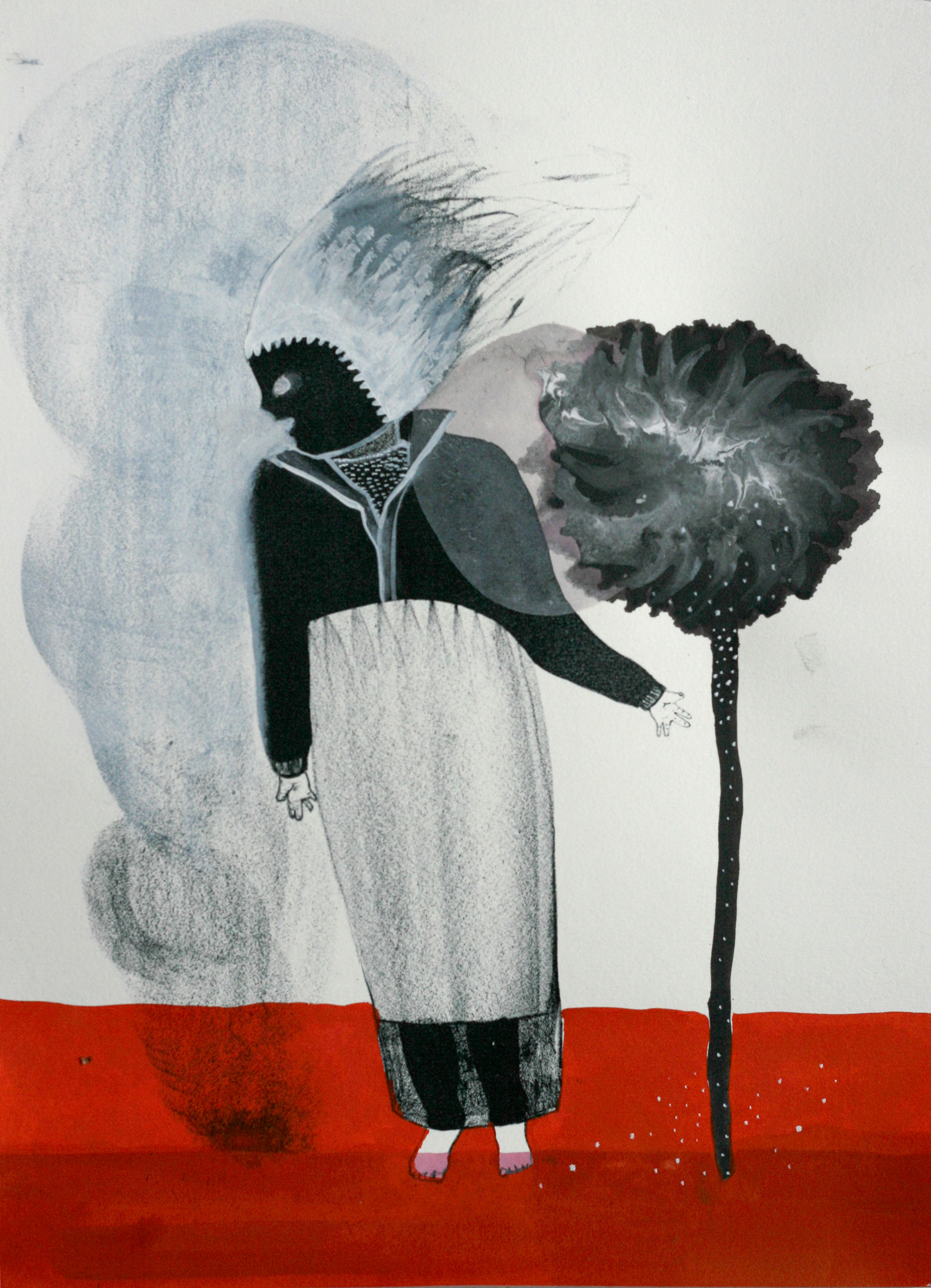 Poudre (2019) - Encre et Gouache sur papier - 40 x 30 cm