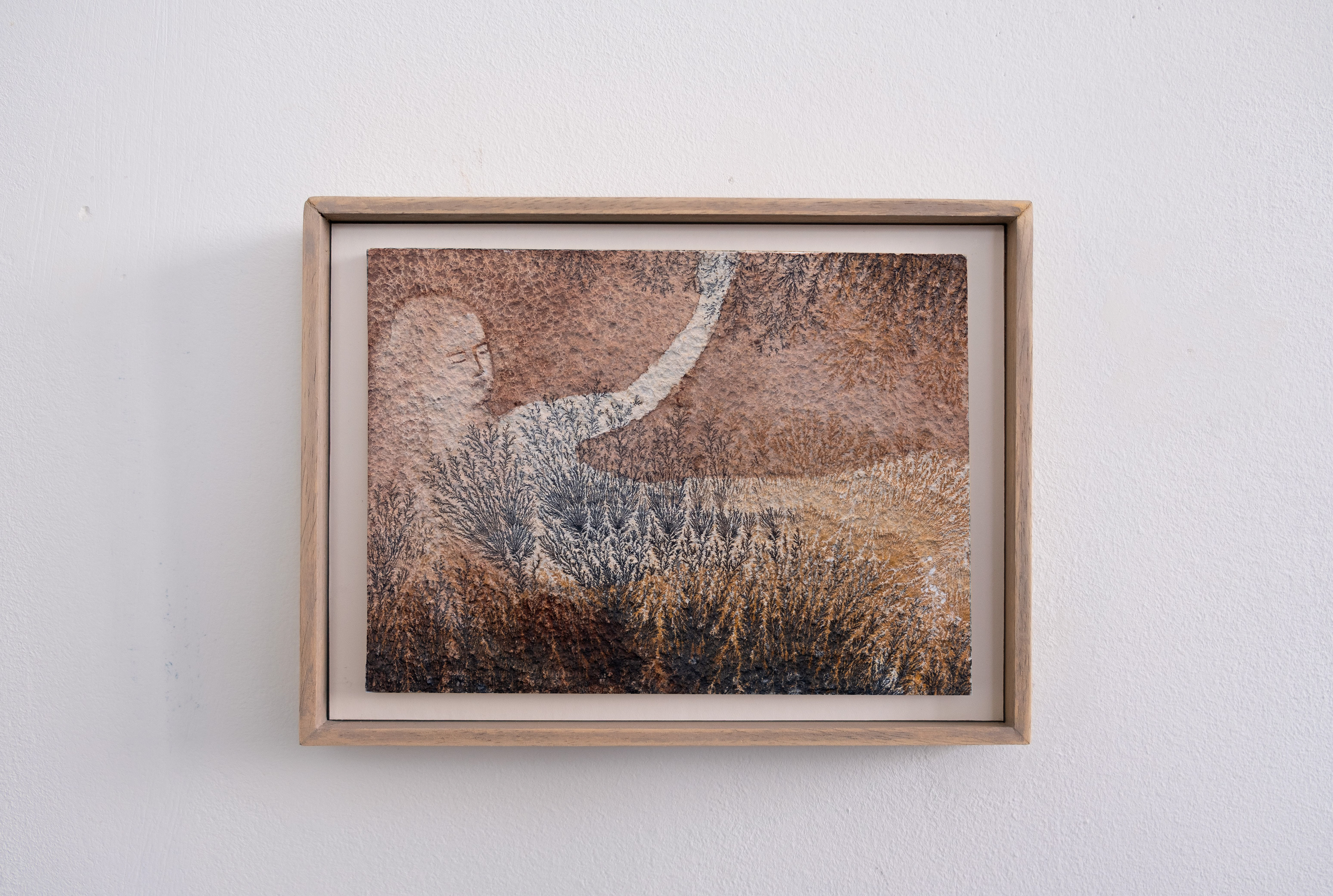 Aux pieds des arbres XII (2026) - Aquarelle sur pierre - 13 x 18 cm