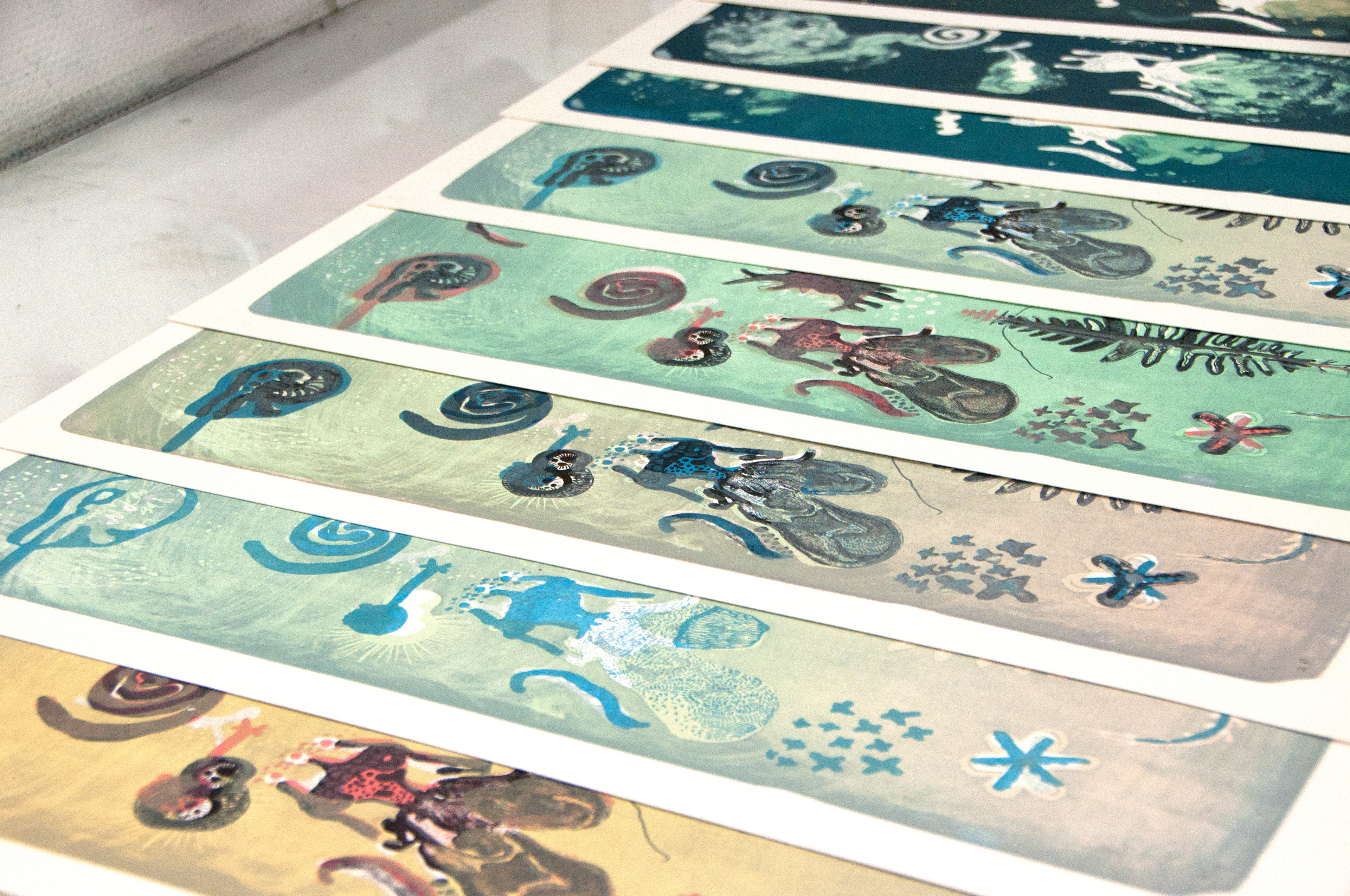 Lithographie sur pierre - Edition variable de 10, toutes uniques - 40,5 x 58 cm