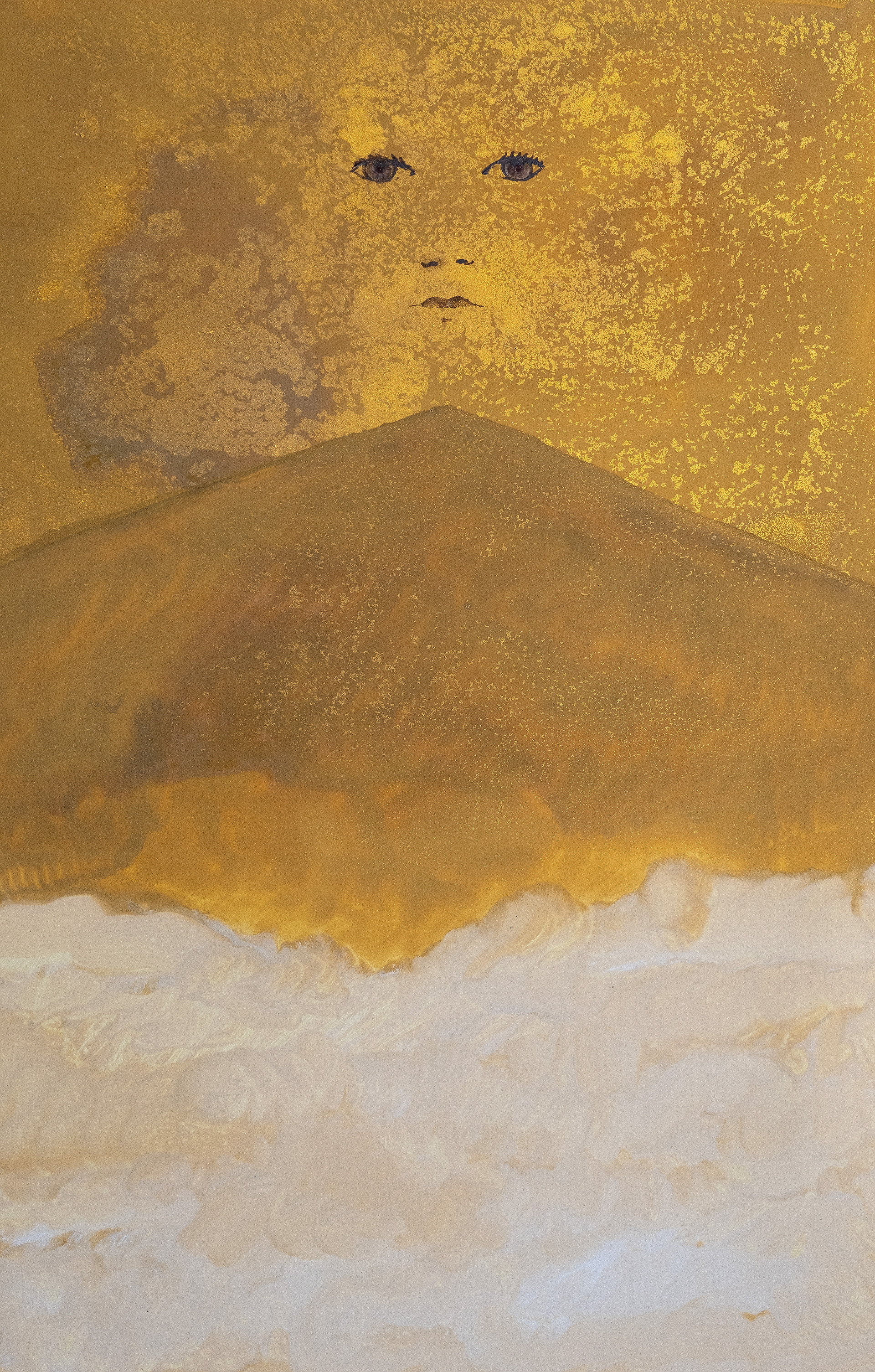 Devenir Soleil (2026) - Technique mixte sur papier - 58 x 35 cm