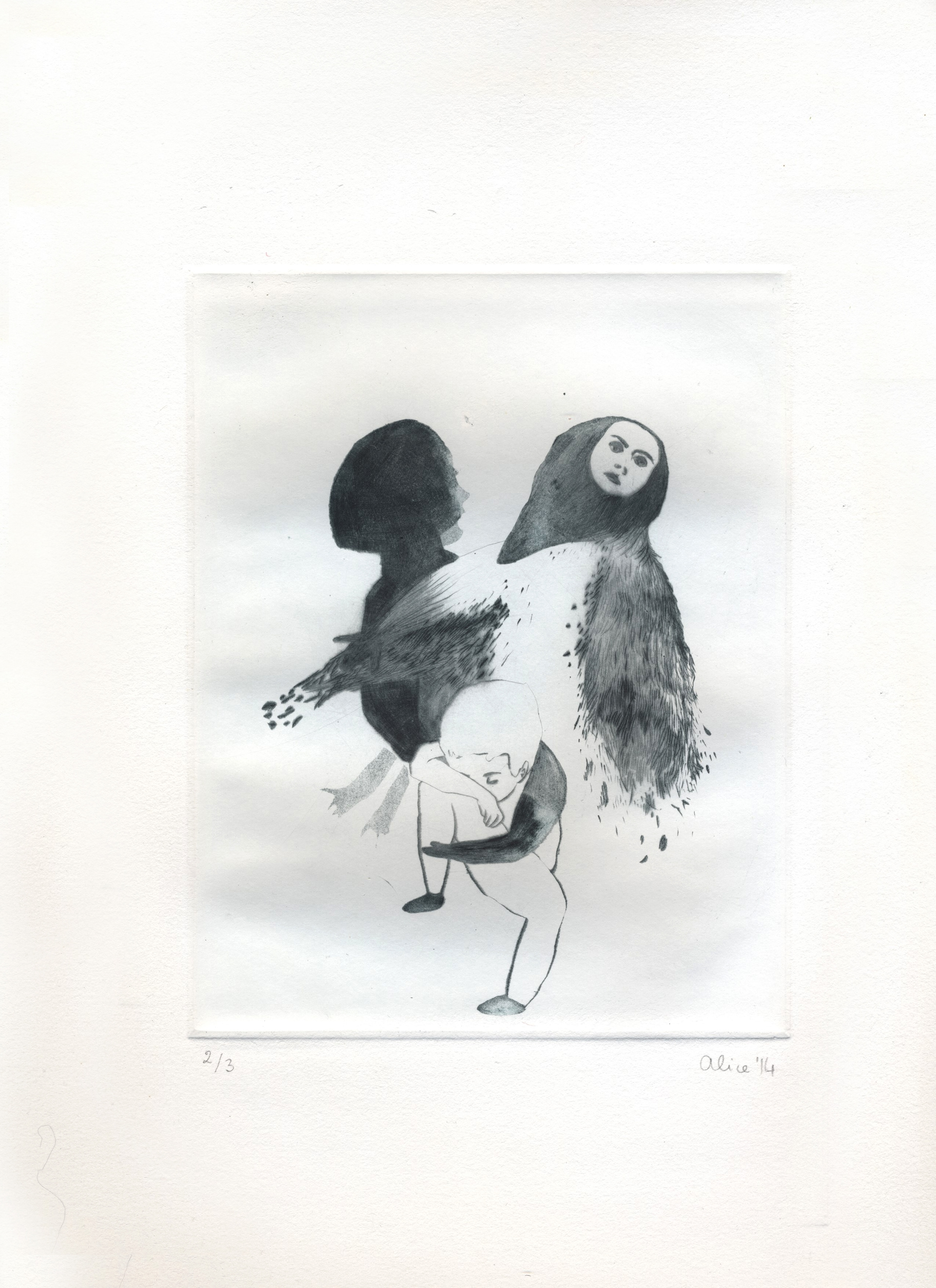 Ils ont besoin de sortir un peu II (2014), Gravure - Edition de 3 - 33 x 25 cm