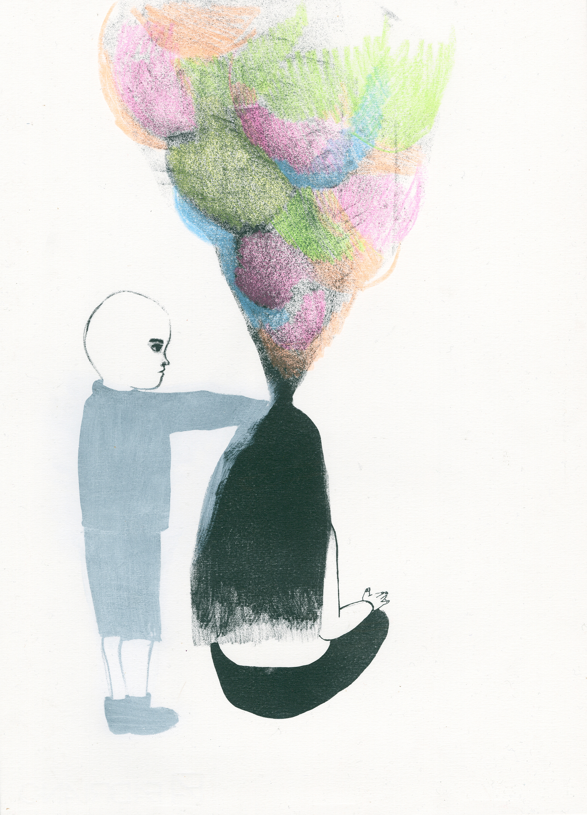 It's Not My Fault (2014), Lithographie sur pierre - gouache et crayon - 30 x 20 cm