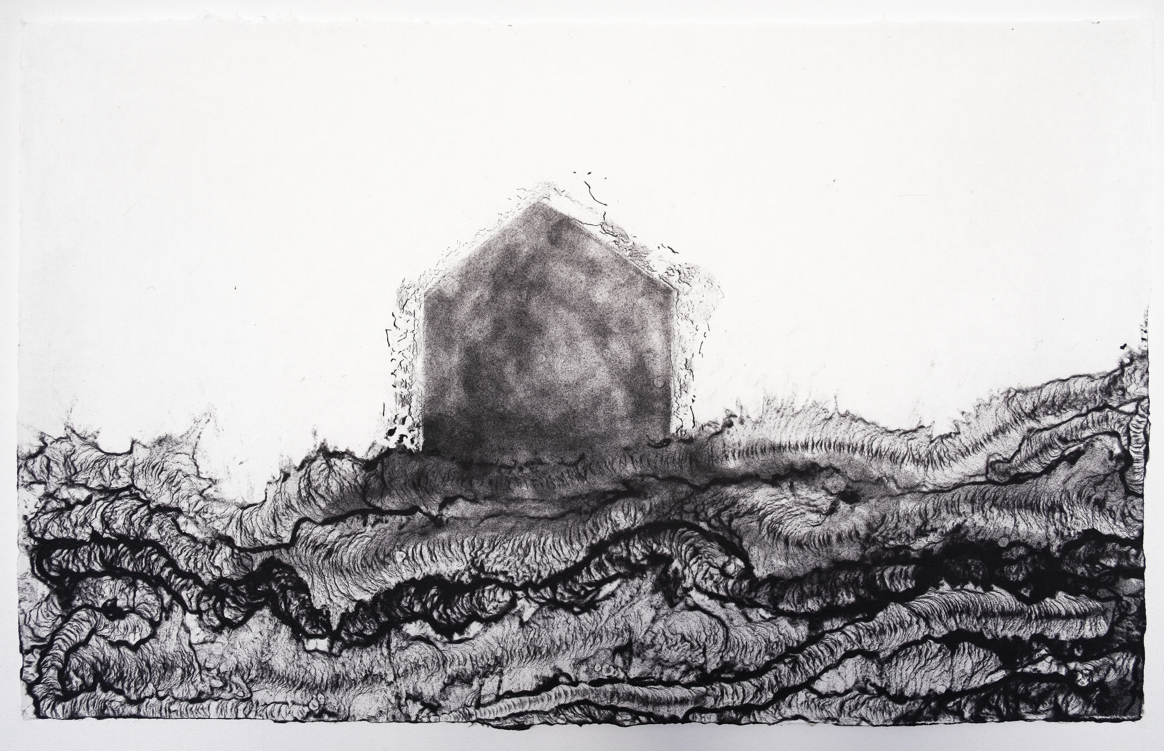 Vibration I - 2024 - peinture à la pulpe de murier (kozo) - 78 x 125 cm-