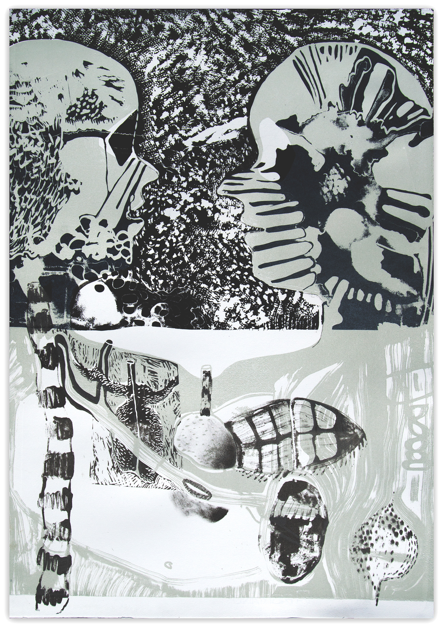 You Don't Need To Blush (2015) - Lithographie sur pierre - Edition variable de 15, toutes uniques - 80 x 60 cm