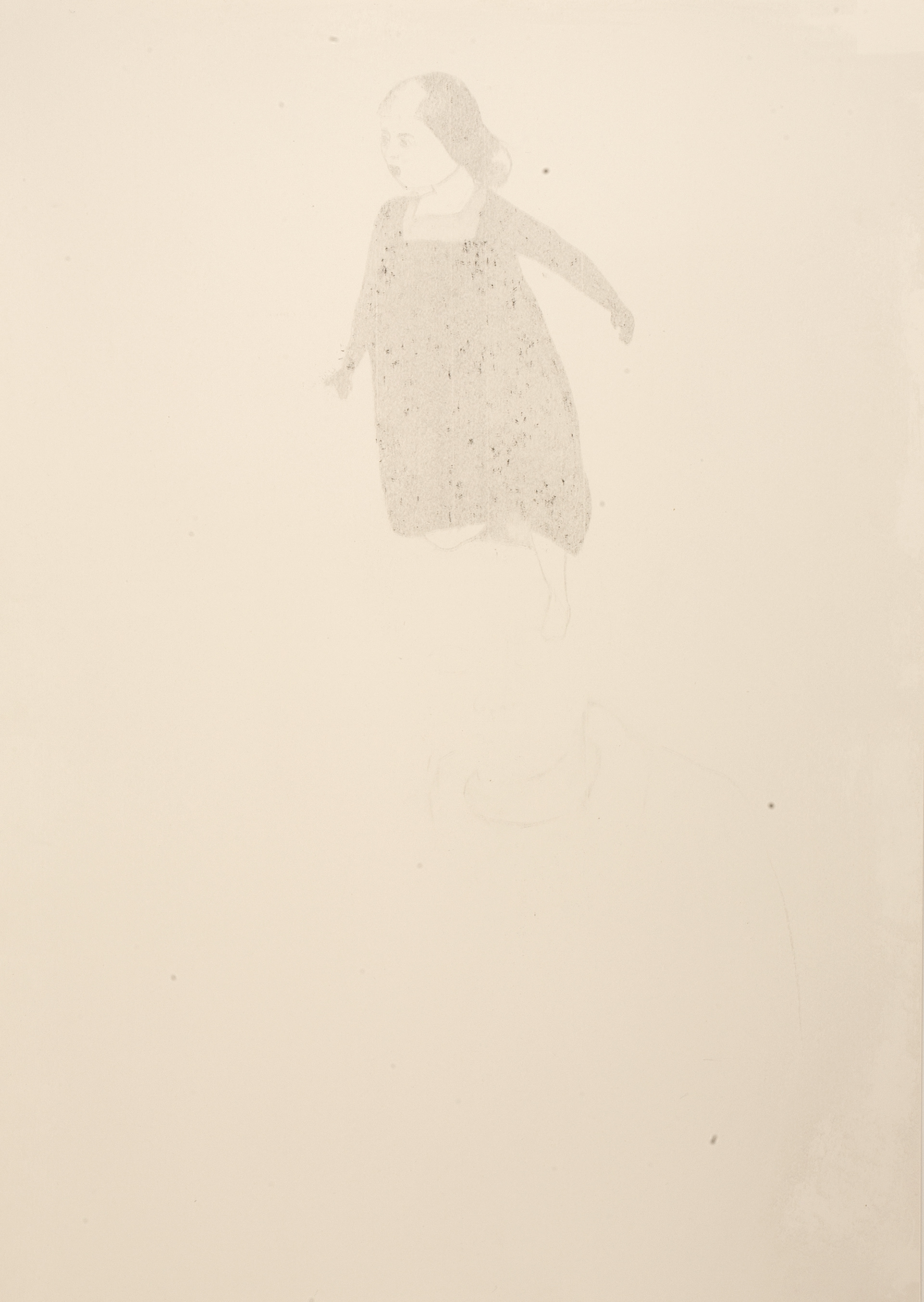 C'est flou X (2015), charcoal and monoprint on paper, 102 x 72 cm