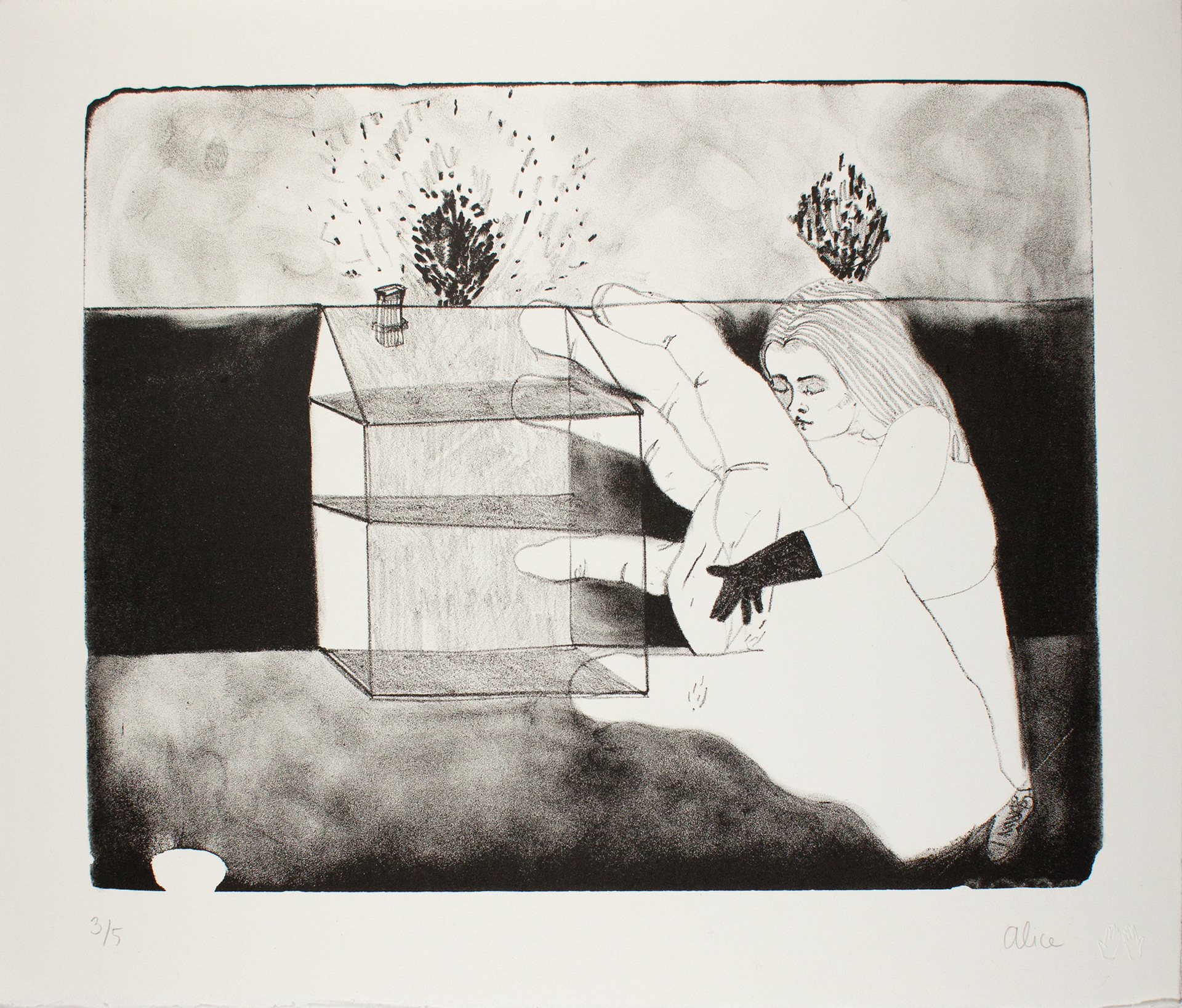 Is There Enough Room ? (2015) - Lithographie sur pierre - Etat n°1 - Edition de 5 - 30 x 40 cm