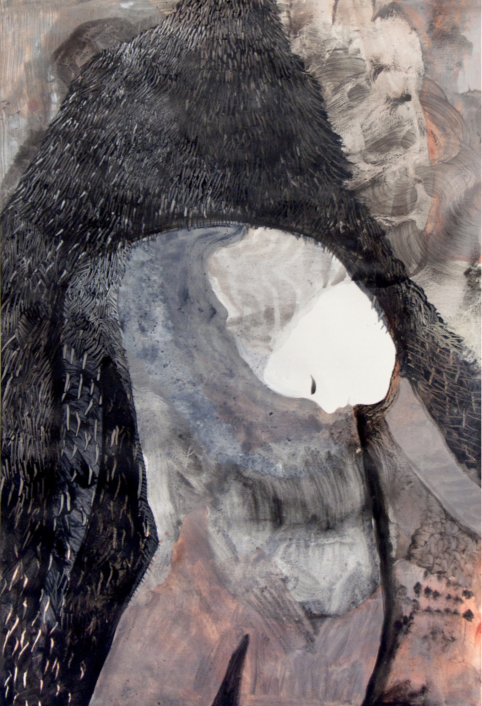 Je suis nombreuse II (2020), oil on paper, 95 x 65 cm